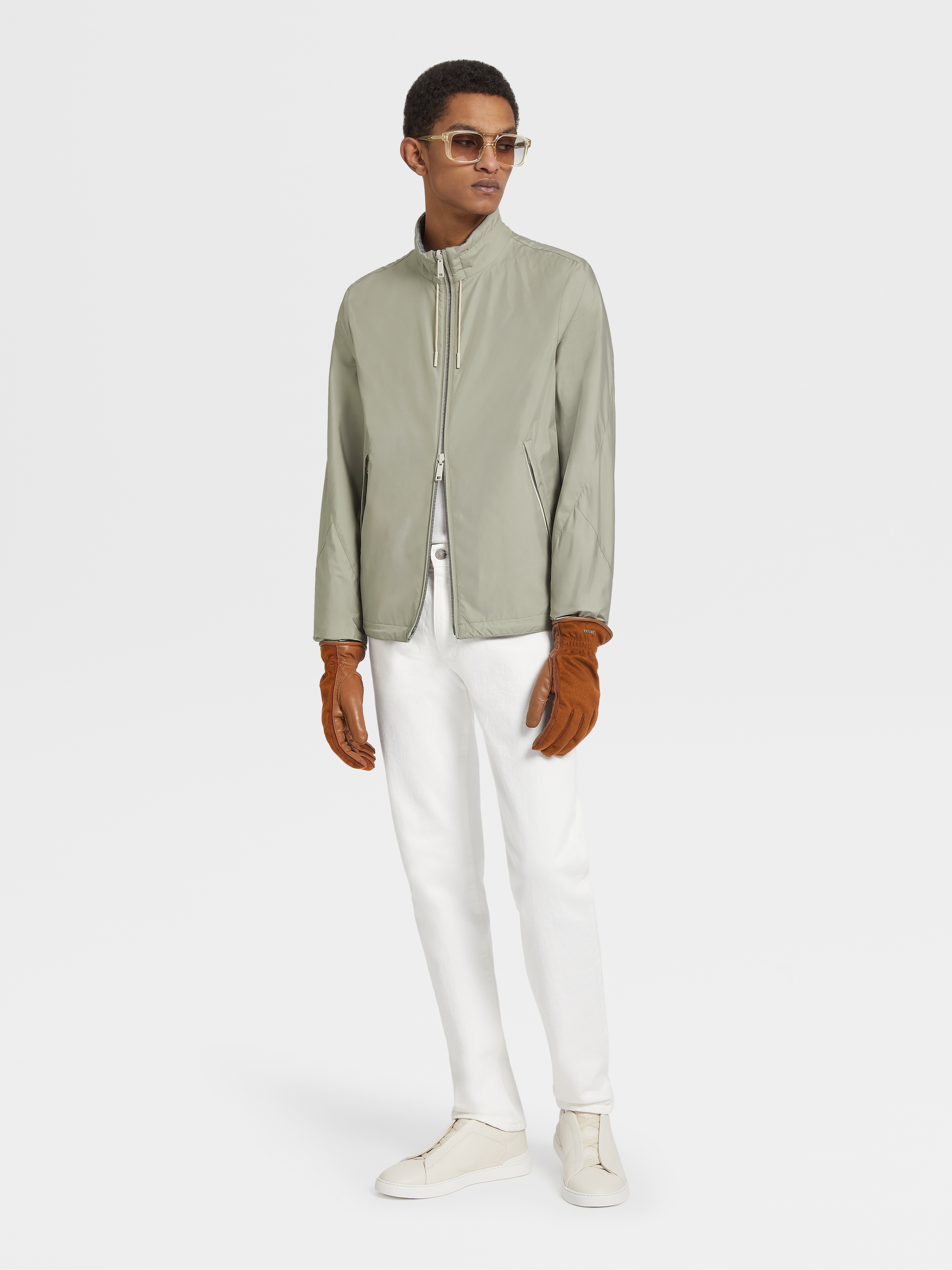 Zegna Crew Neck Cashmere Sweater In White