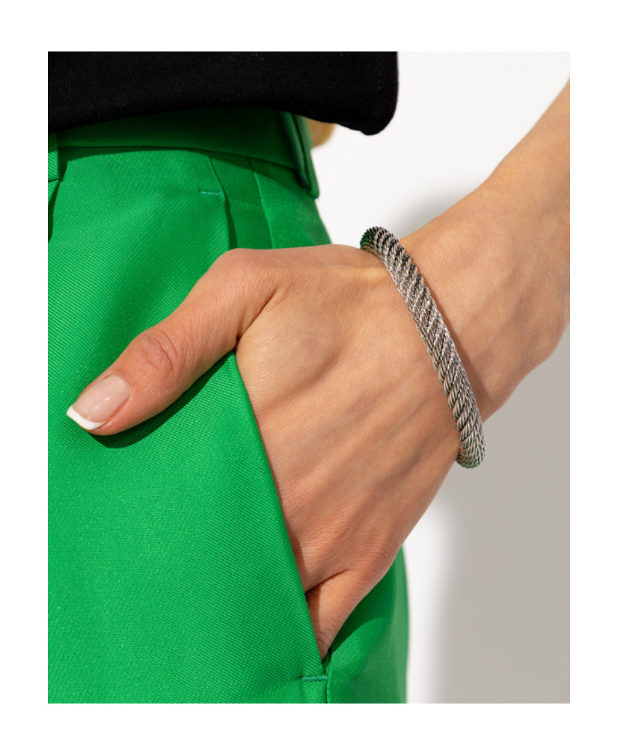 Bottega Veneta Twisted Chain Bracelet In White