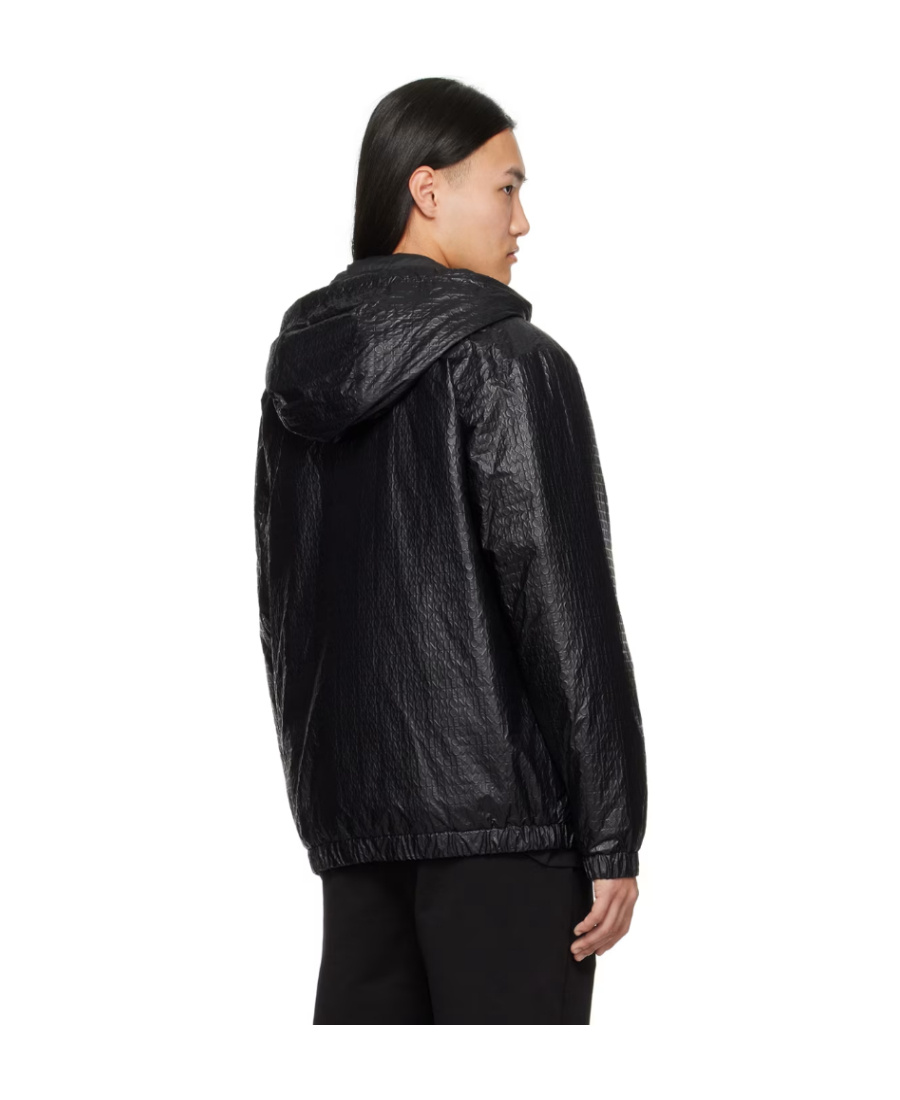Moncler Logo-embossed Hooded Jacket In Black
