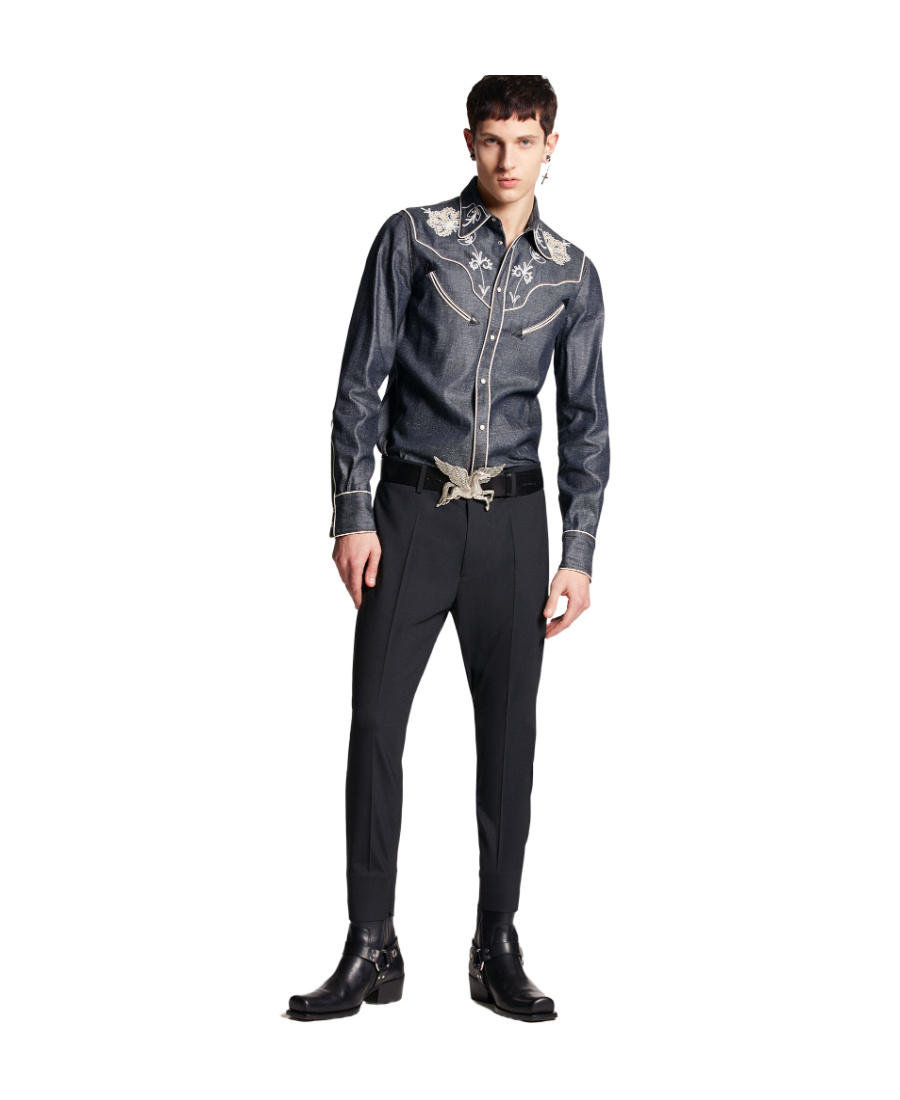 Shop Dsquared2 Corset Skinny Techno Pants In Black