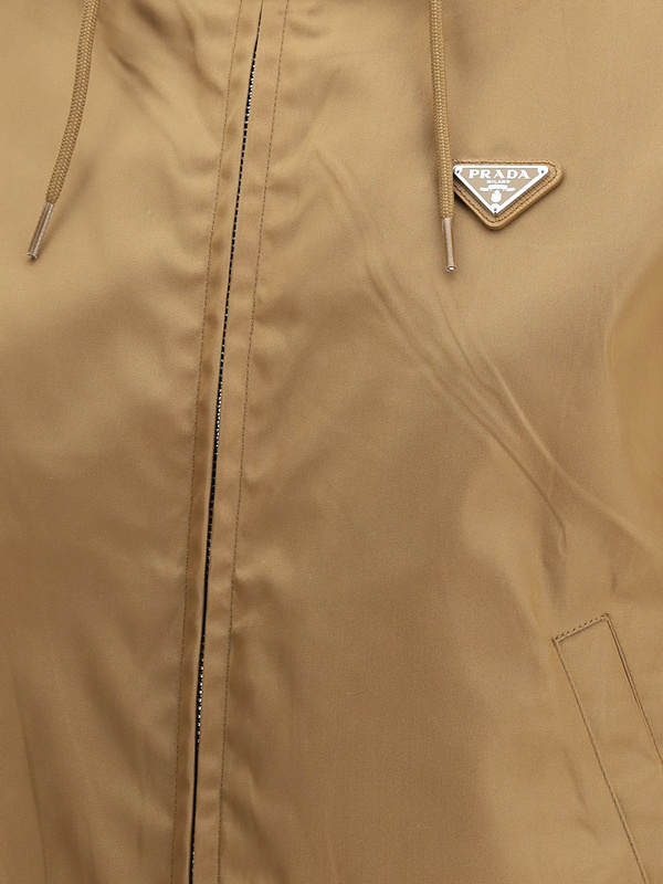 Prada Long-sleeved Casual Jacket In Brown