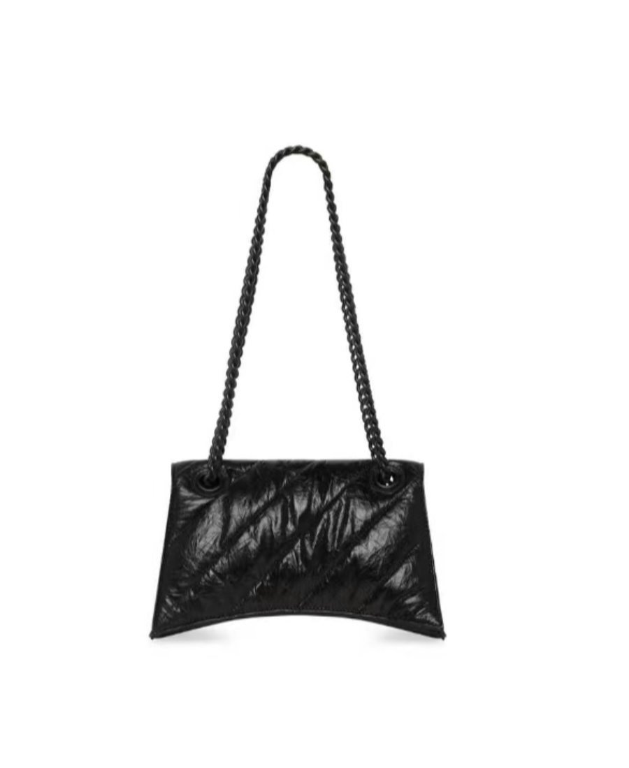 BALENCIAGA BORSA CRUSH PICCOLA TRAPUNTATA CON CATENA DA DONNA IN NERO