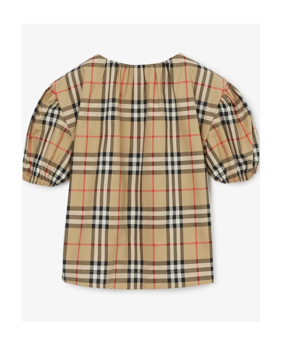 Burberry Sheryl Button-up Puff-sleeve Blouse In Nude