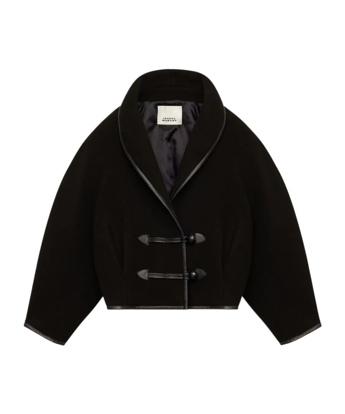 Isabel Marant Short Long-sleeved Wool Coat In Black