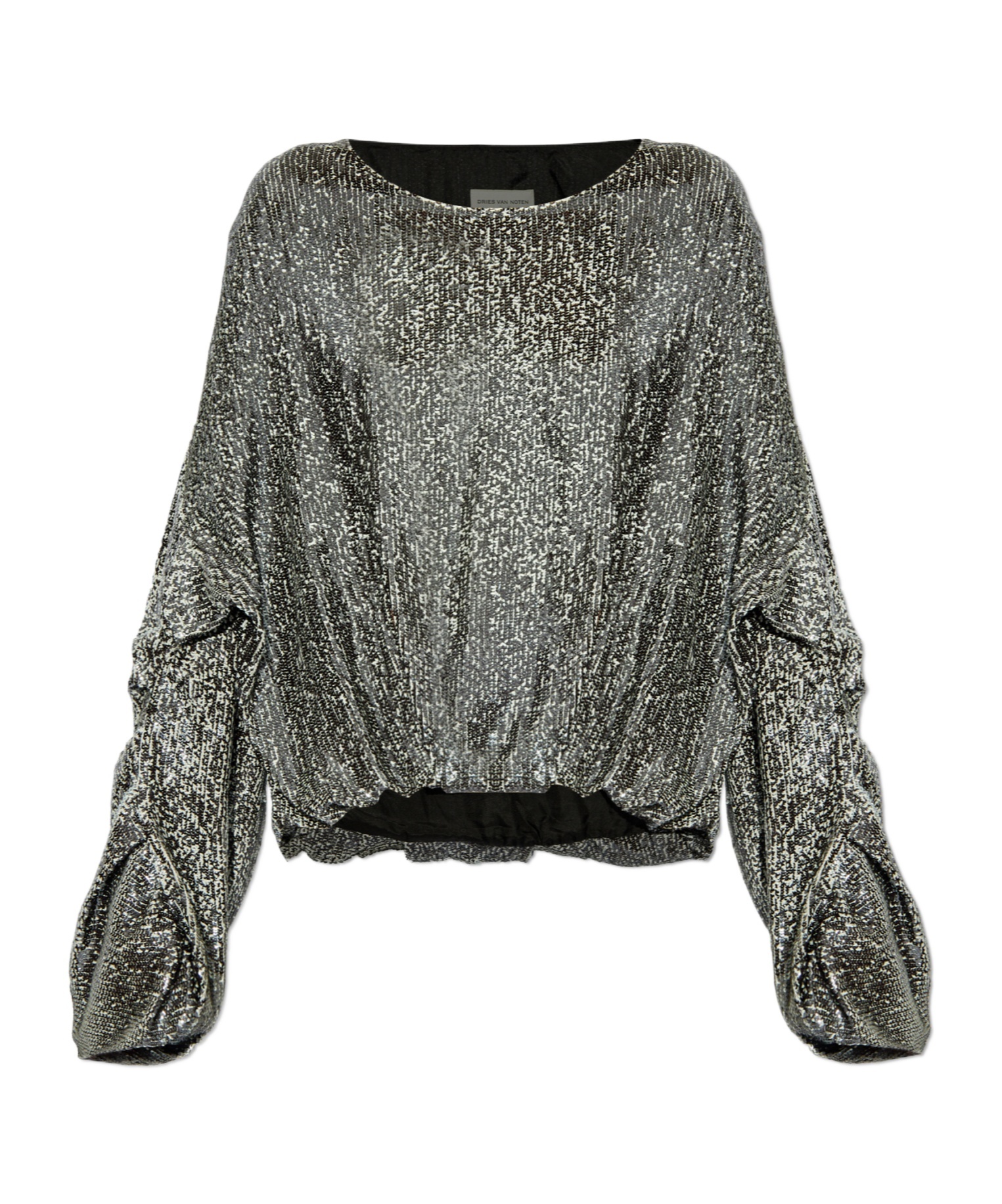 Dries Van Noten Sequined Top In Black