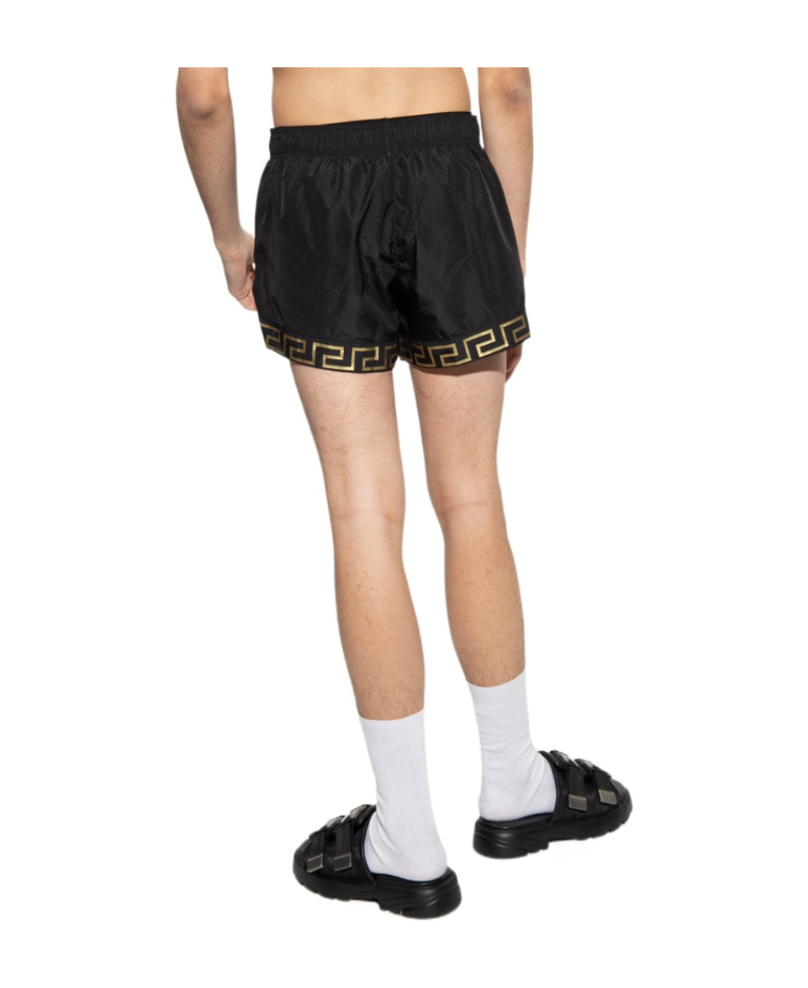 Versace Greca-pattern Deck Shorts In Black