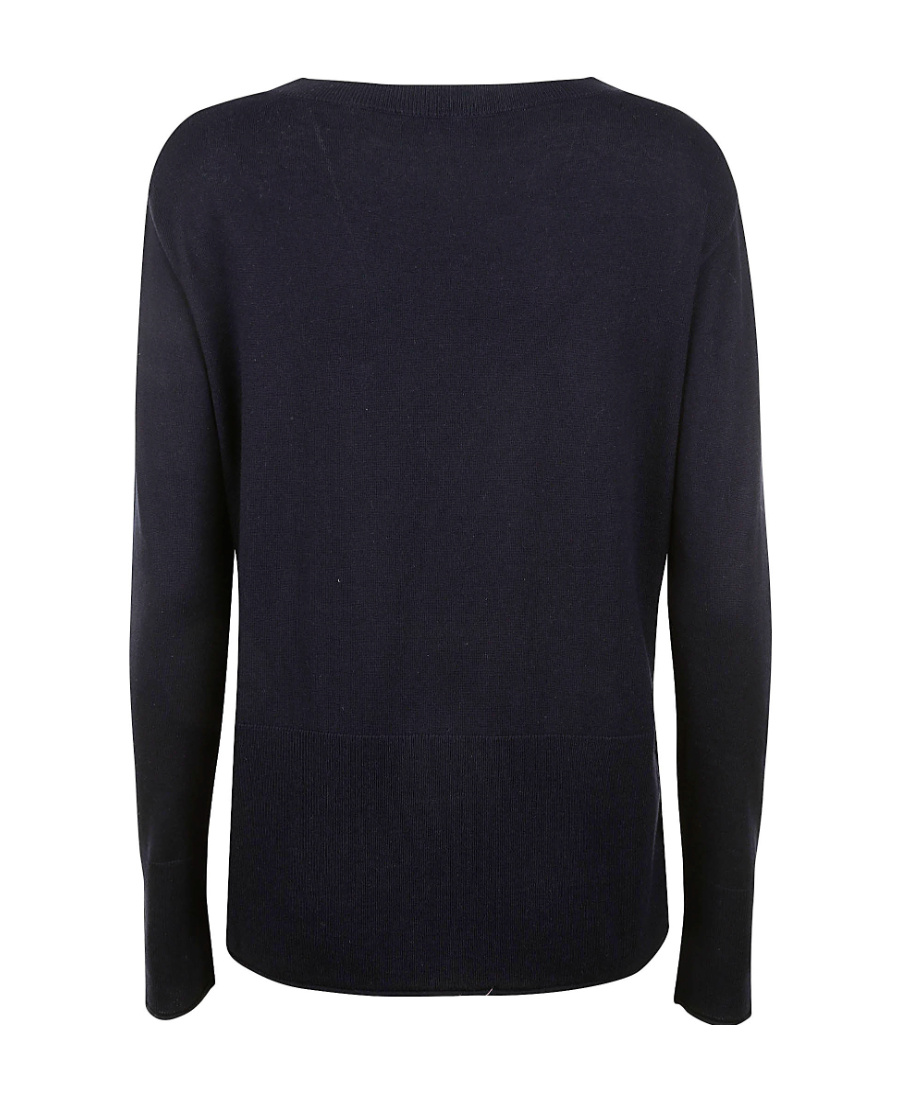 Max Mara Round-neck Long-sleeved Sweater In Black