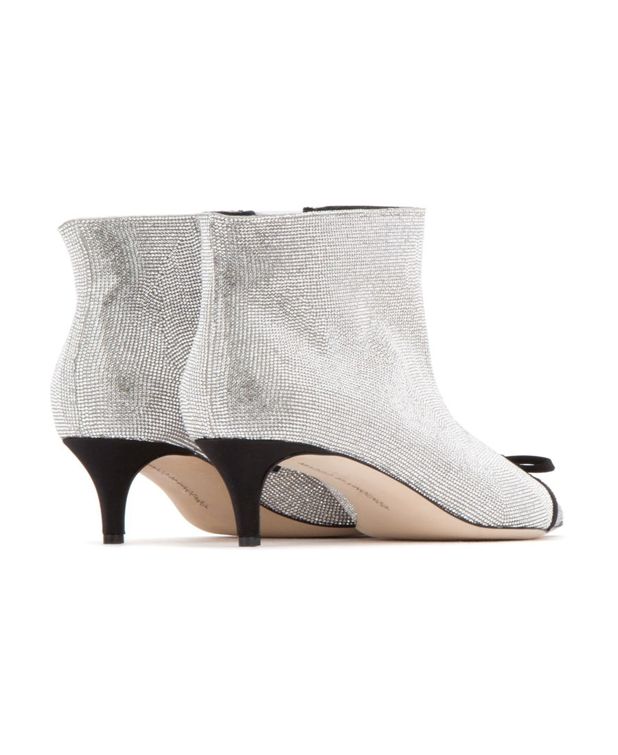 Marco De Vincenzo Bow Pointed Diamond Heels In Gray