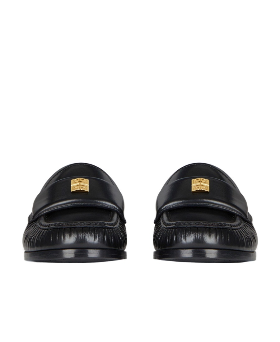 Givenchy Classic Lambskin Loafers With Ruched Detailing In Black