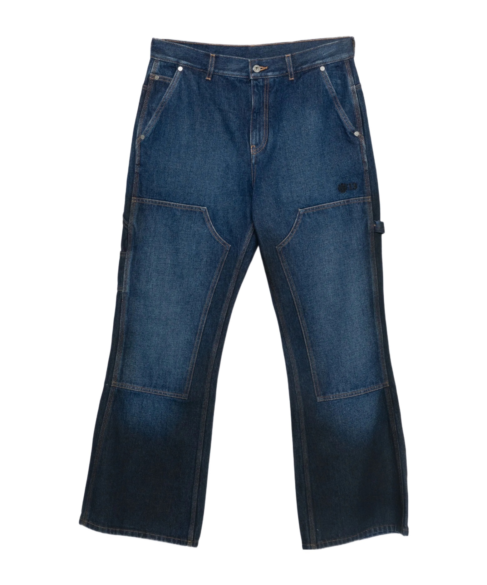 Off-white Panelled Cotton Jeans In Blue