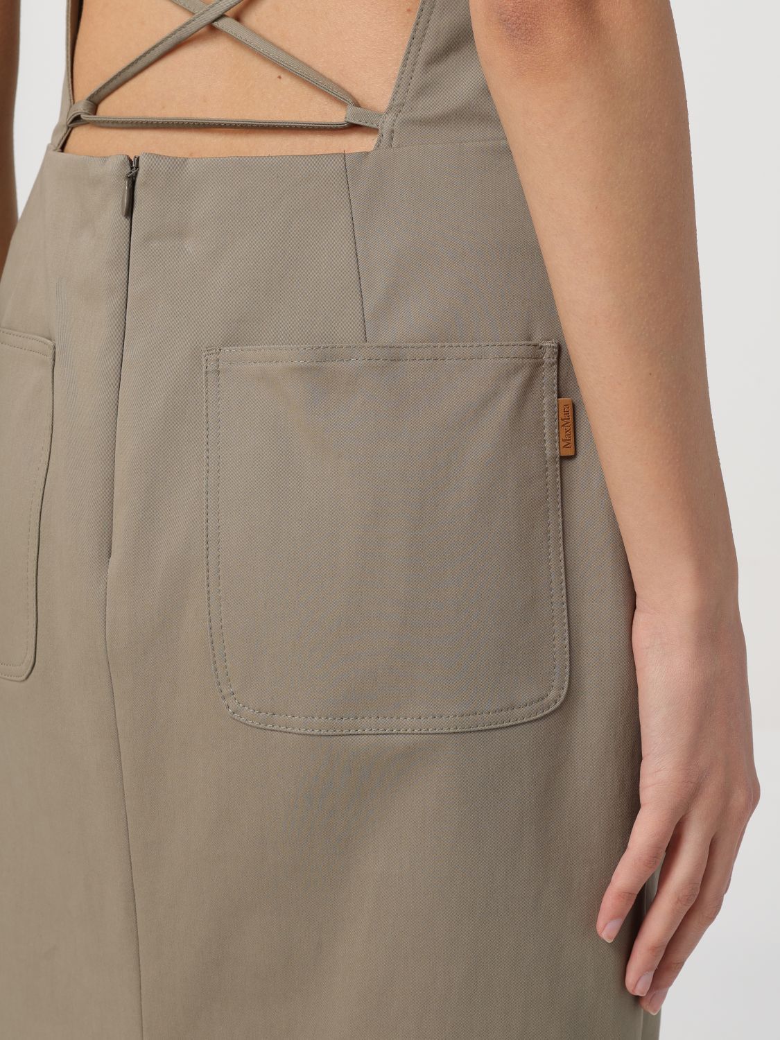 Max Mara Adorno1234 Cotton Twill Midi Dress In Nude