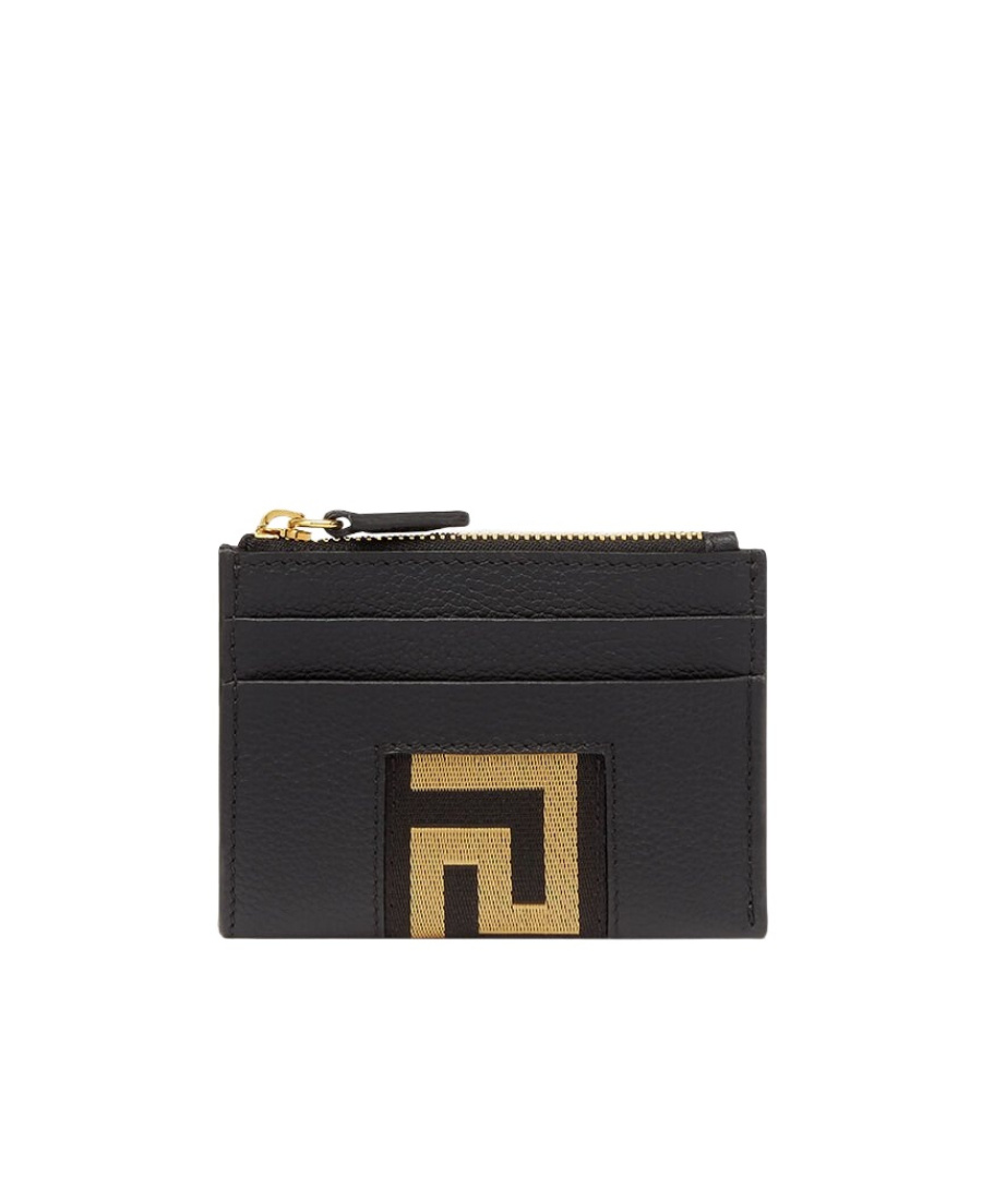 Versace La Greca Detail Cardholder In Black