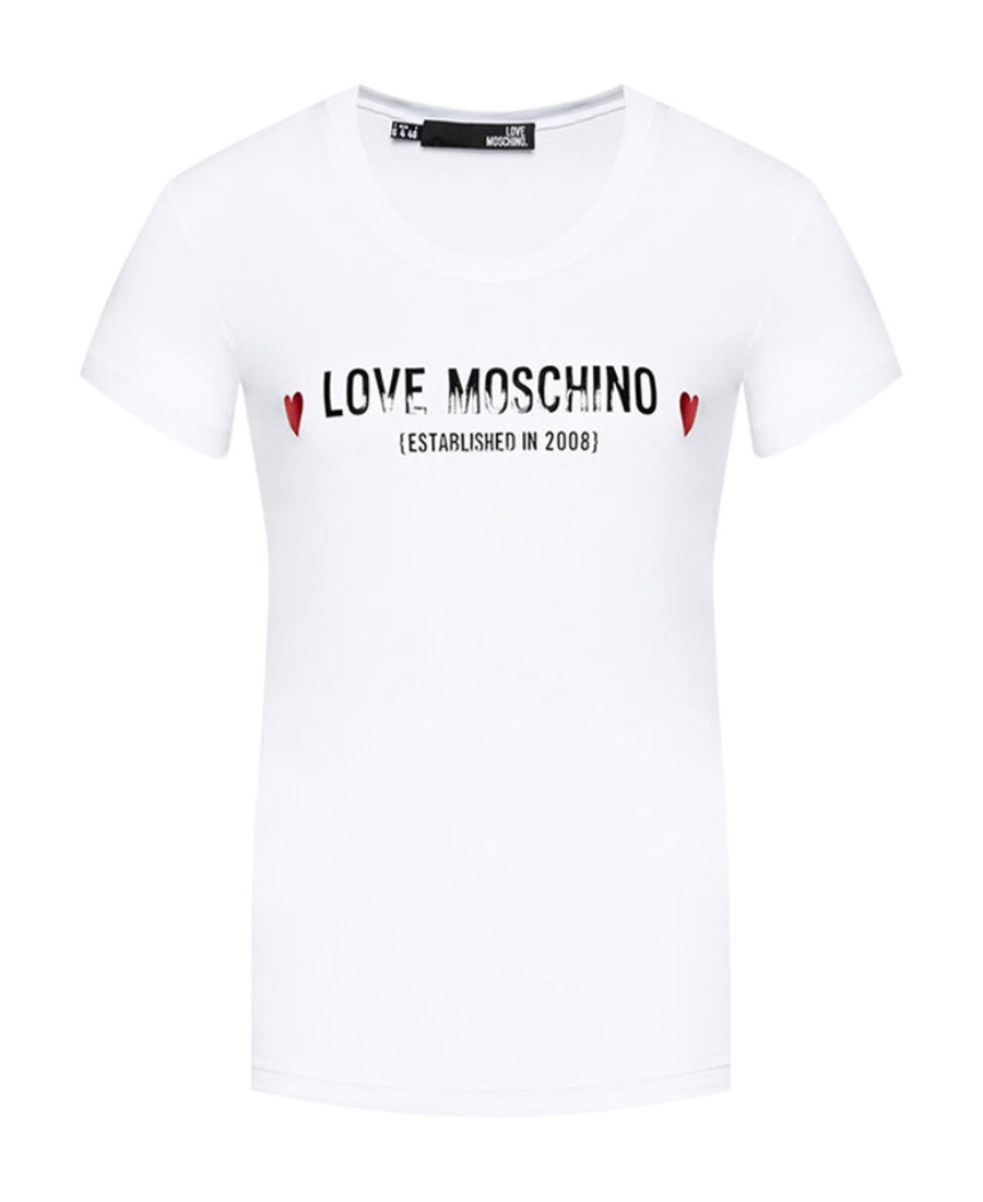 Moschino T-shirt With Round Neck And Short Sleeves In White