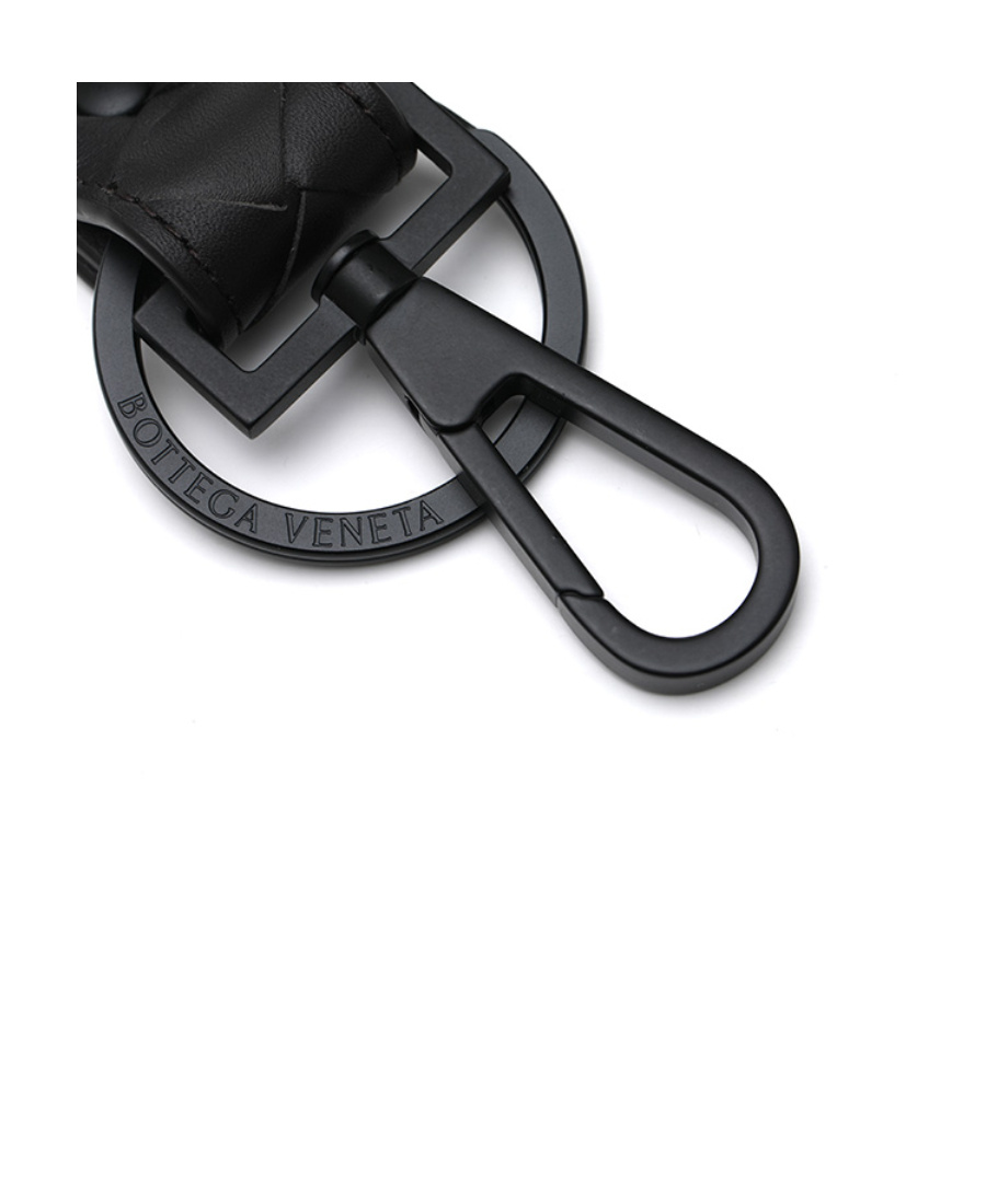 Bottega Veneta Inrecciato Woven Key Chain In Black