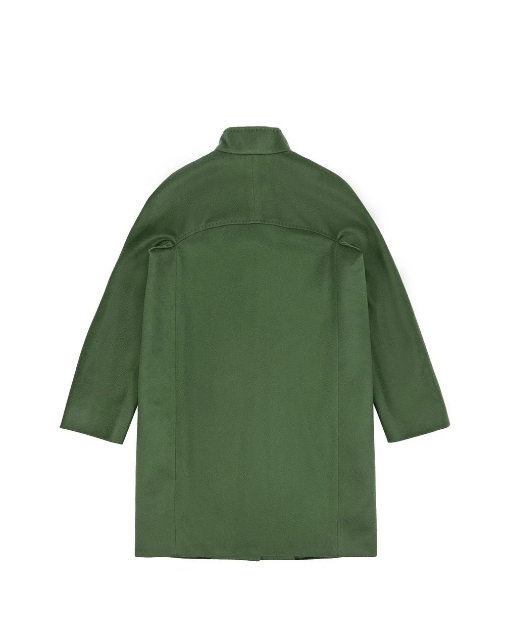 Max Mara Logo Long-sleeved Coat In Green
