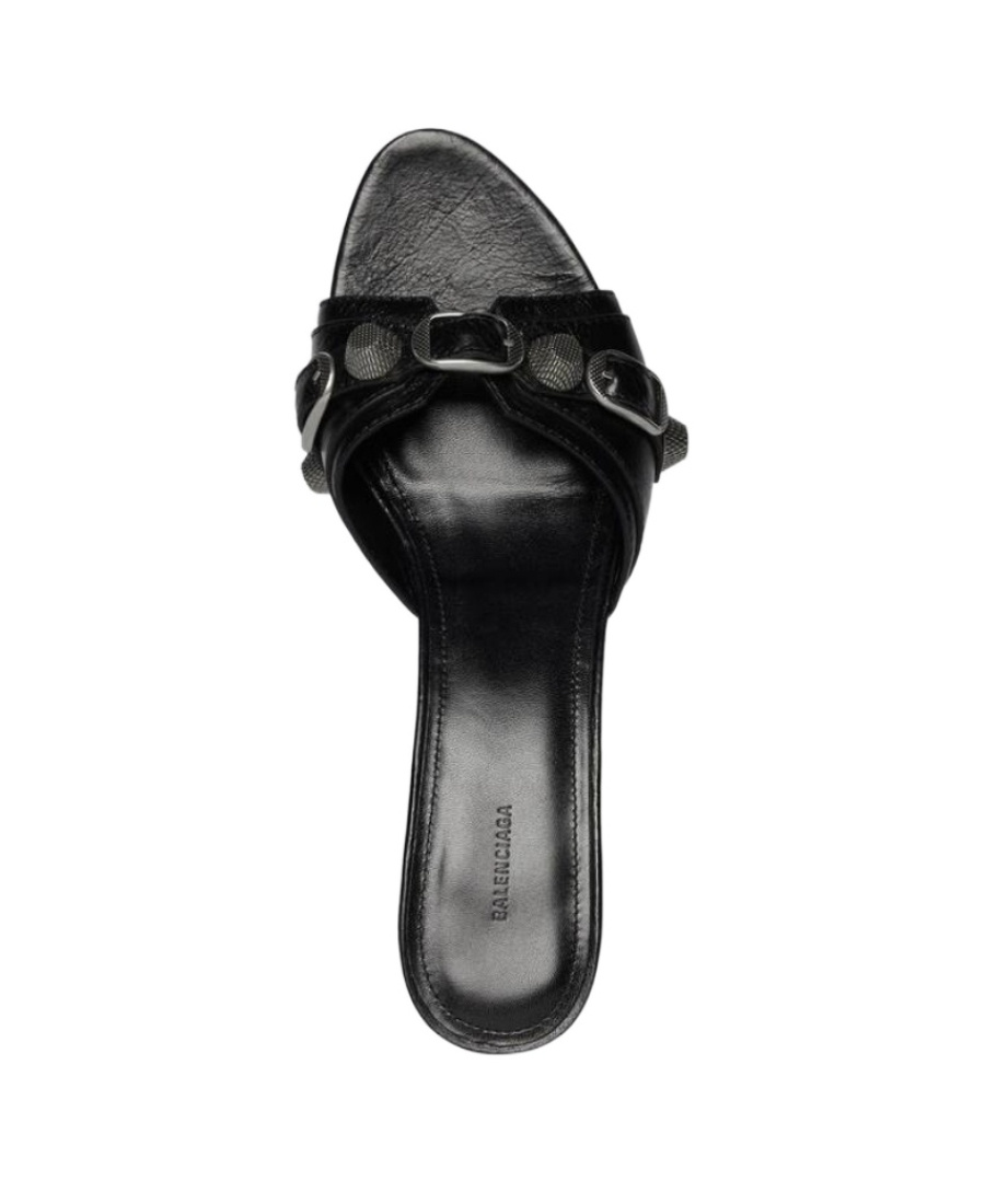 Shop Balenciaga Women's Cagole 50mm Sandal In Black