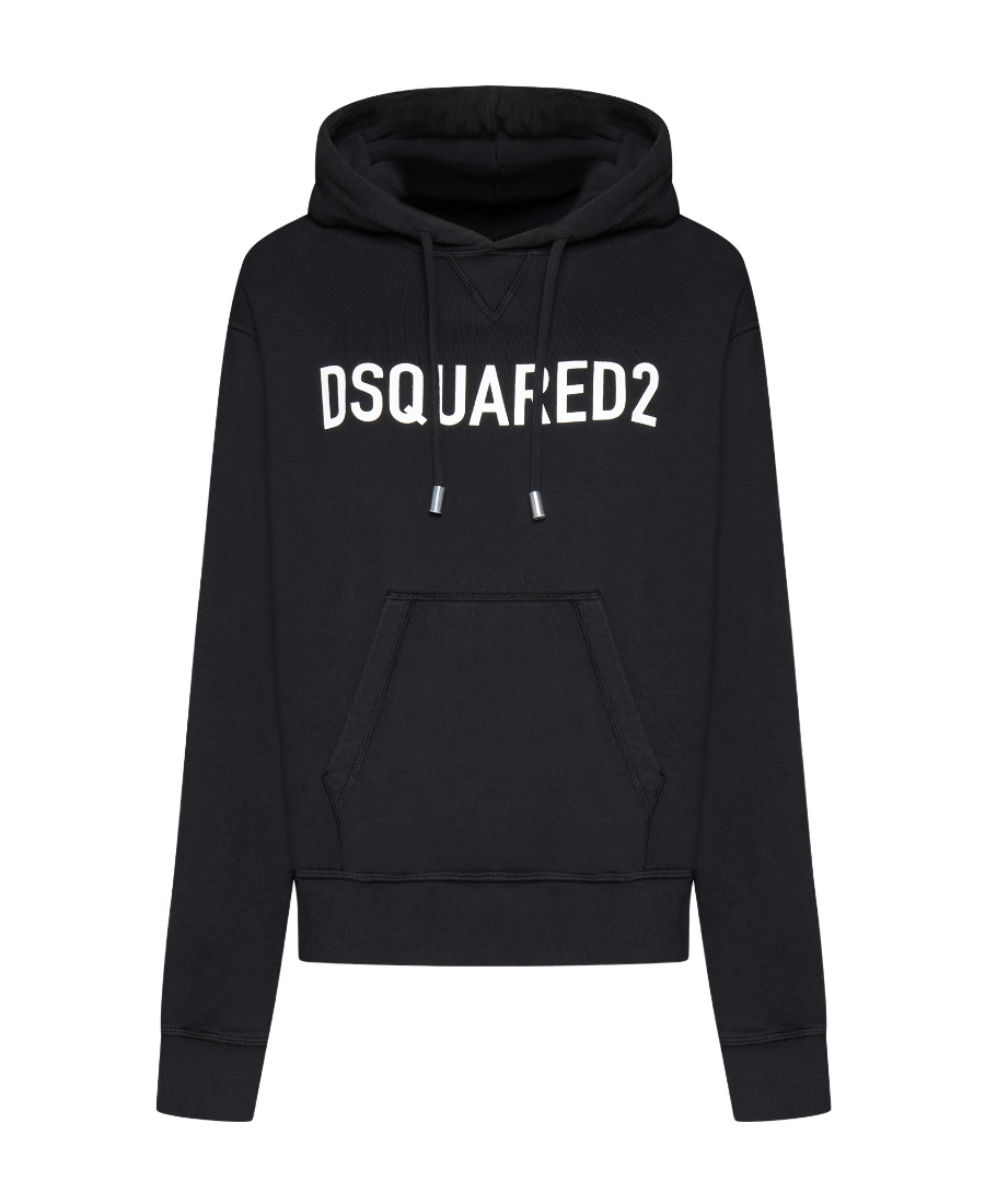 Dsquared2 Logo-printed Drawstring Hoodie In Black