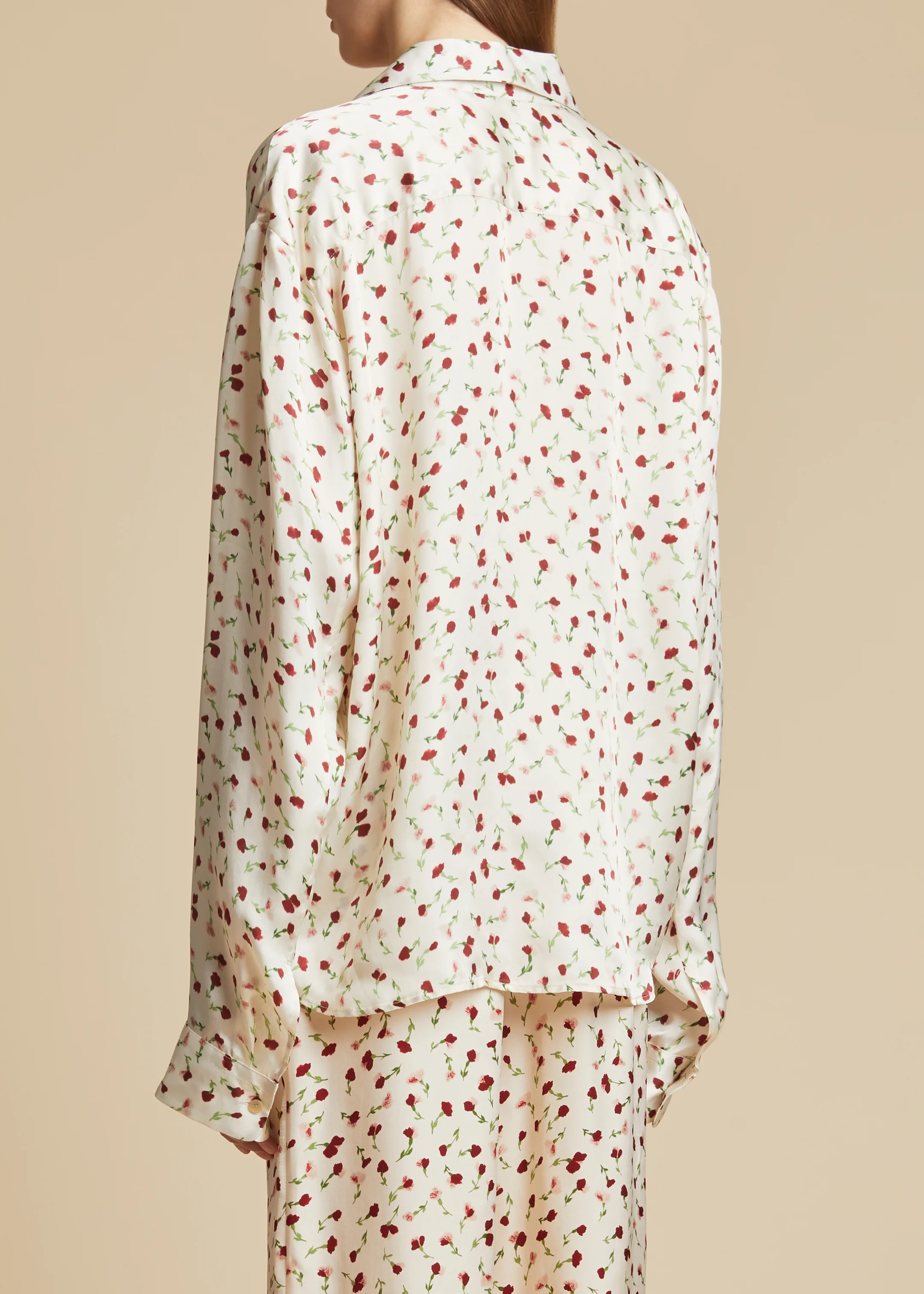 Khaite Hemd Mit Rosen-print In White