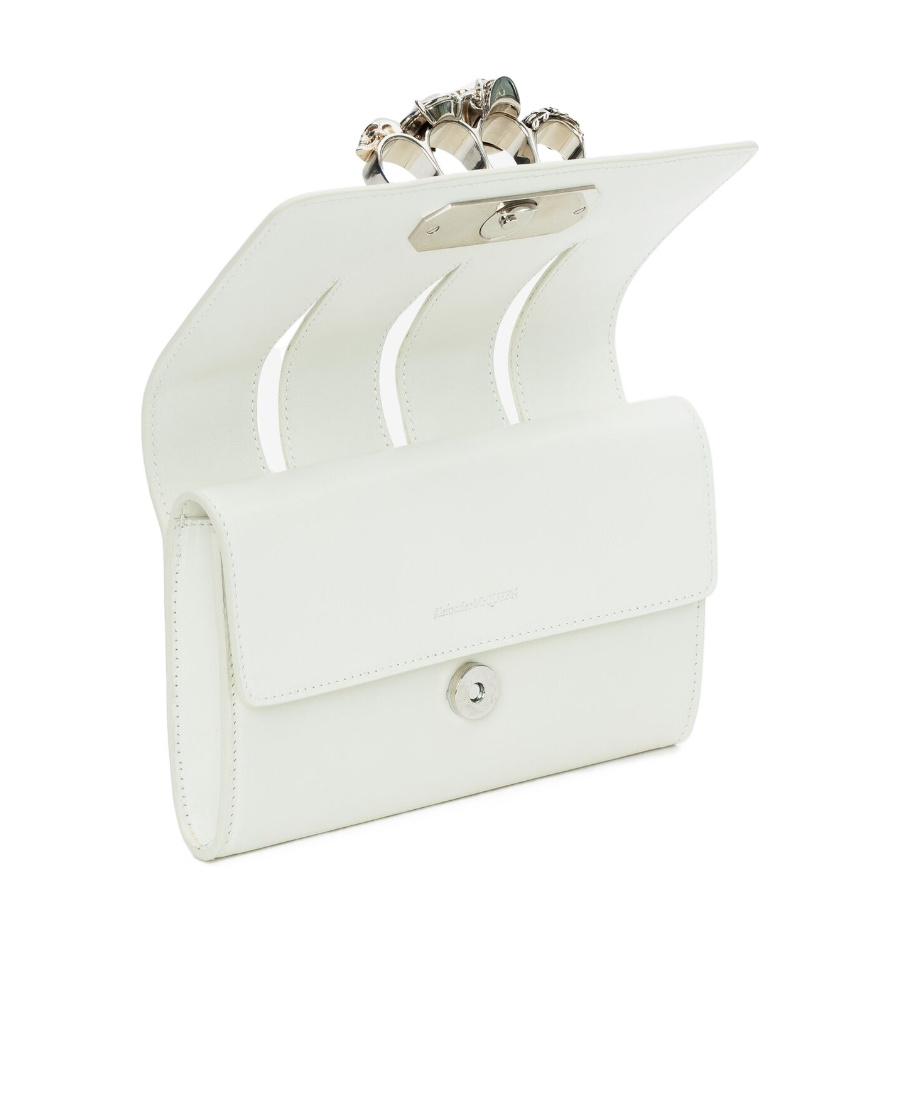 Alexander Mcqueen The Slash Leather Crossbody Bag In White