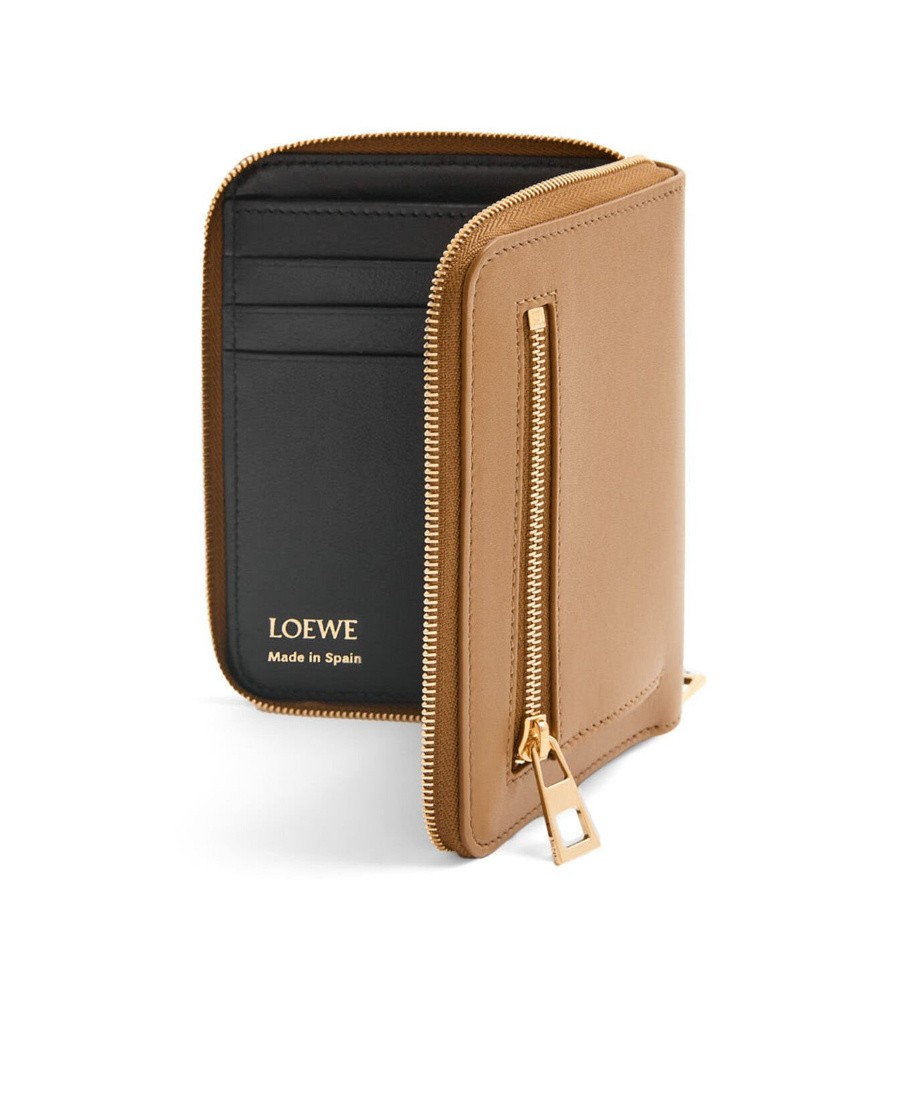 Loewe Leather Knot Zip-around Wallet In Brown