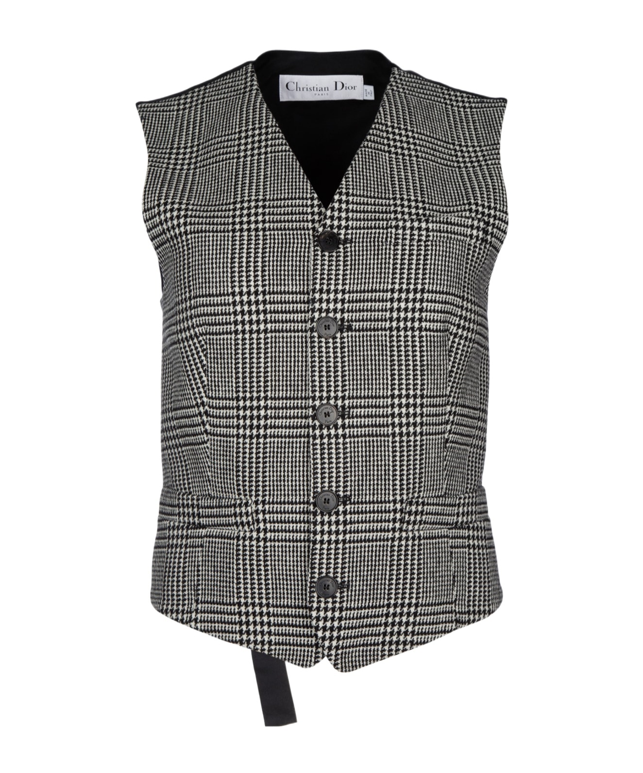 Dior Checkered Detail Vest In Black