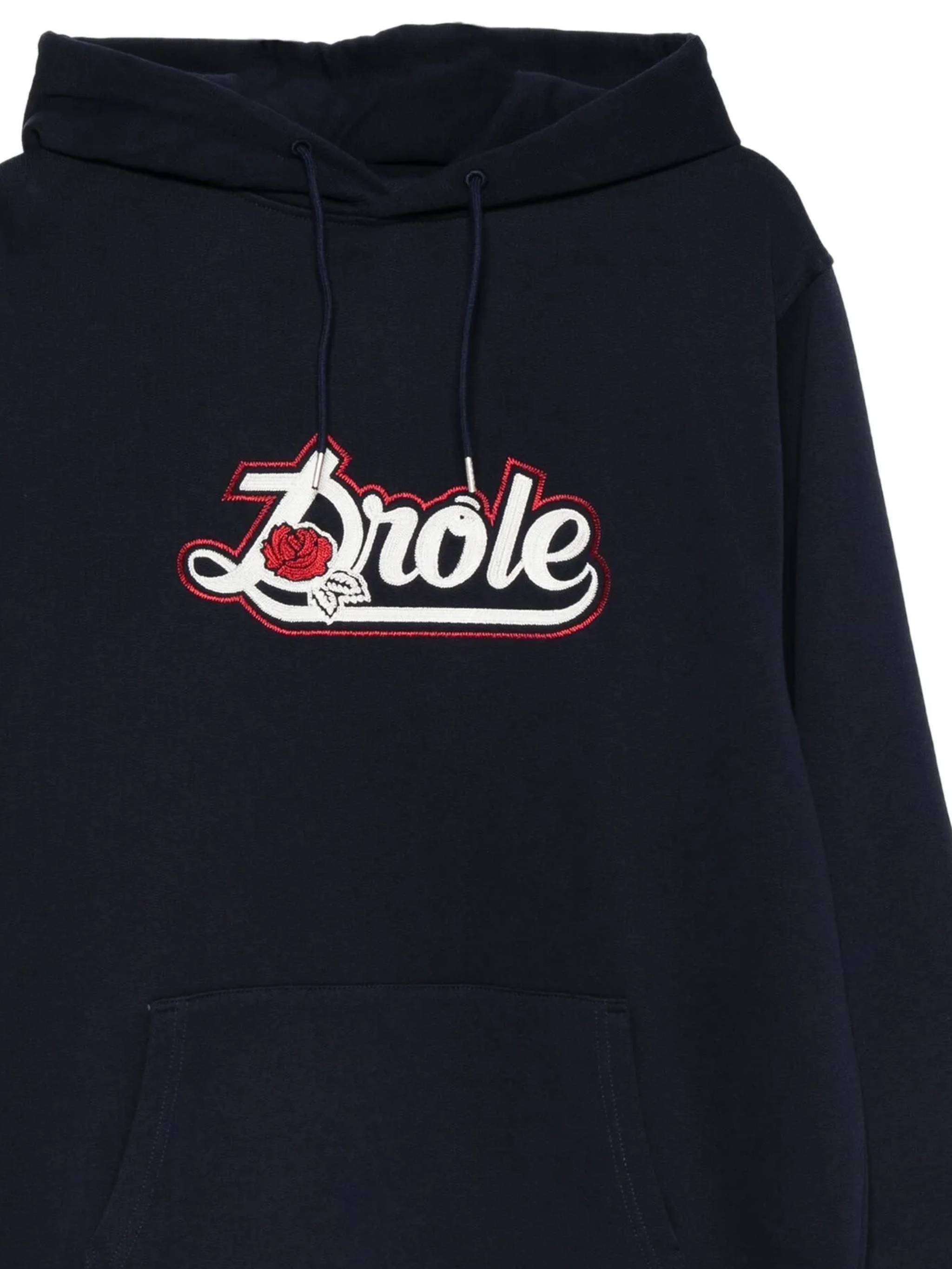 Drôle De Monsieur Rose Logo Hoodie In Black