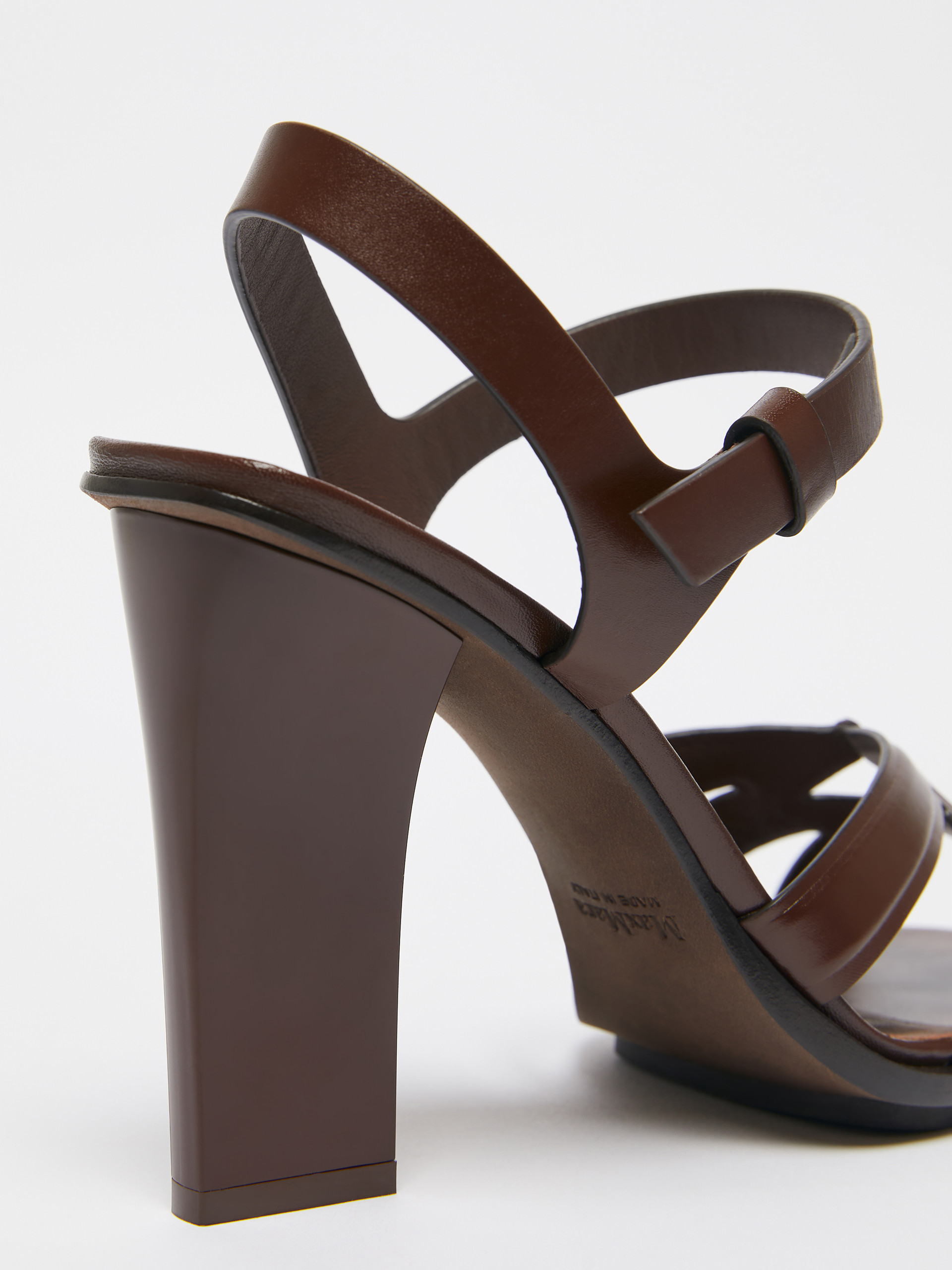 Max Mara Open Toe High Heel Sandals In Brown