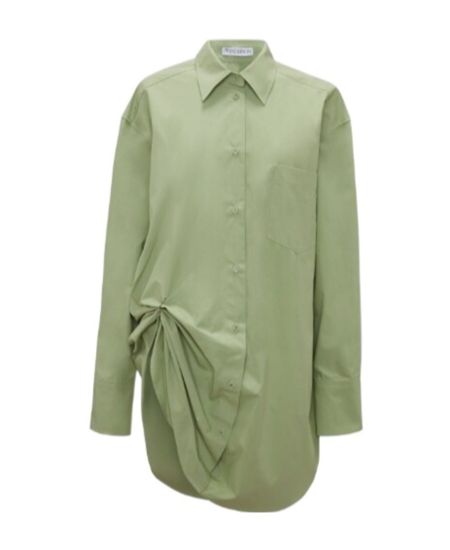 Jw Anderson J.w. Anderson Eyelets Oversize Green Shirt In Green