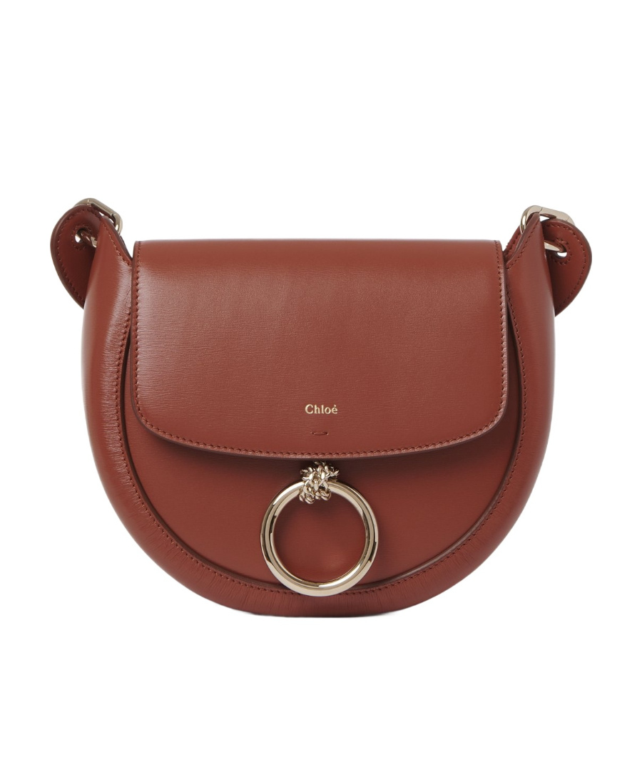 Chloé Chloe Woman Brick Leather Small Arlene Crossbody Bag In Brown