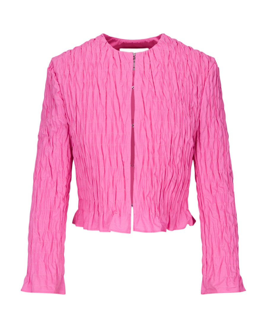 Msgm Woman Blazer Fuchsia Size 6 Cotton In Pink
