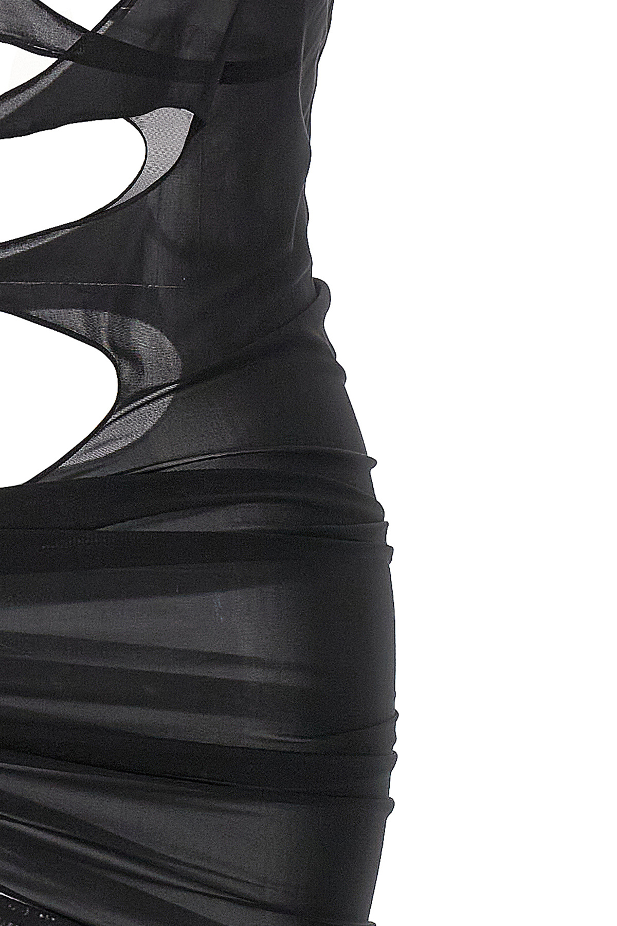 Mugler Draped Cut Out Dress Female Black In Black