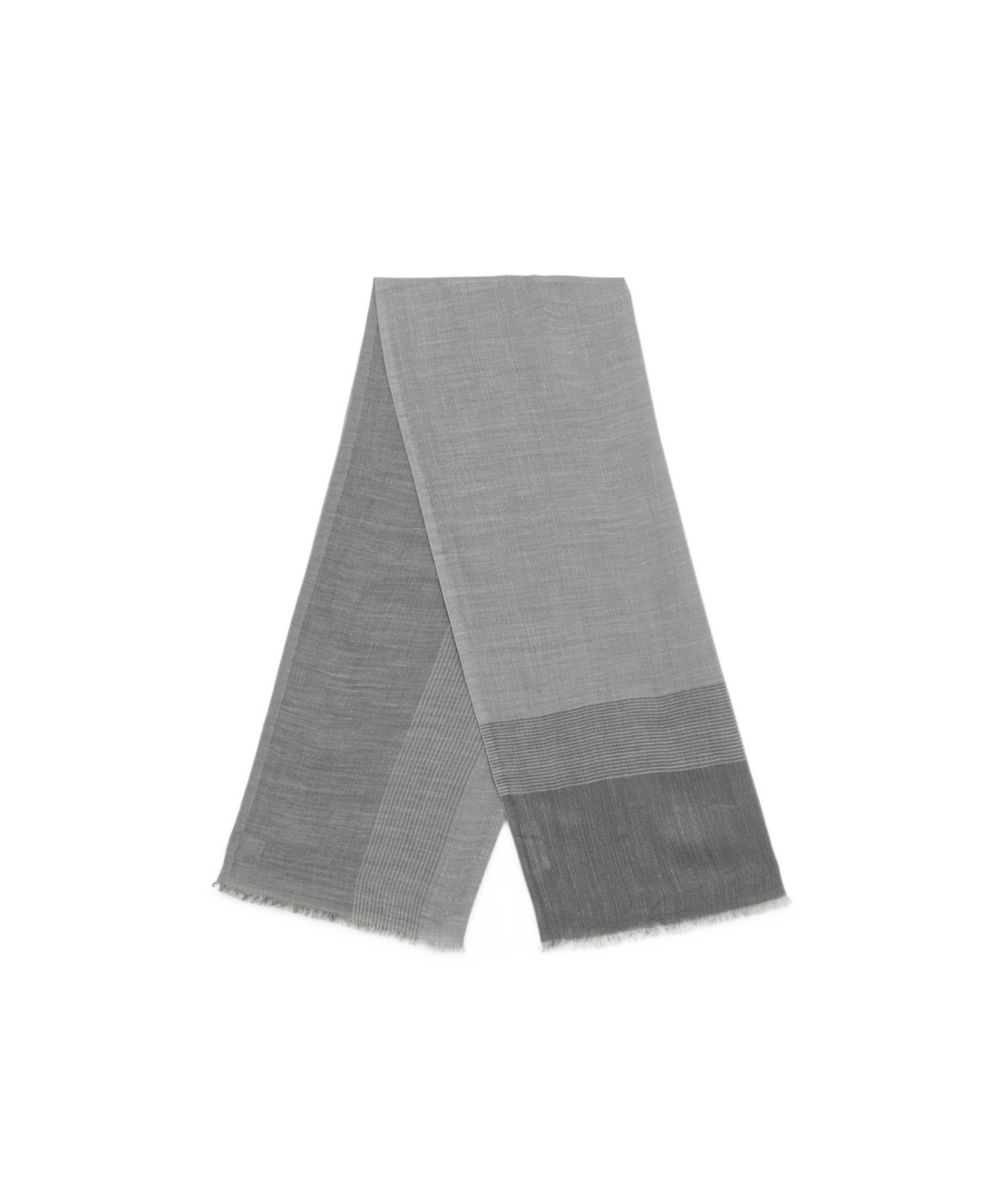 Brunello Cucinelli Frayed Edge Scarf In Gray