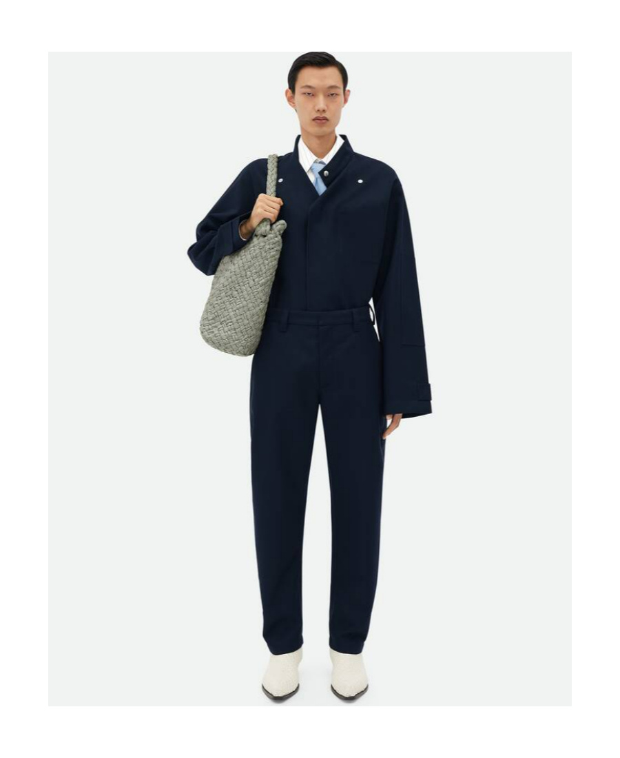 Bottega Veneta Wool Tapered Casual Pants In Black
