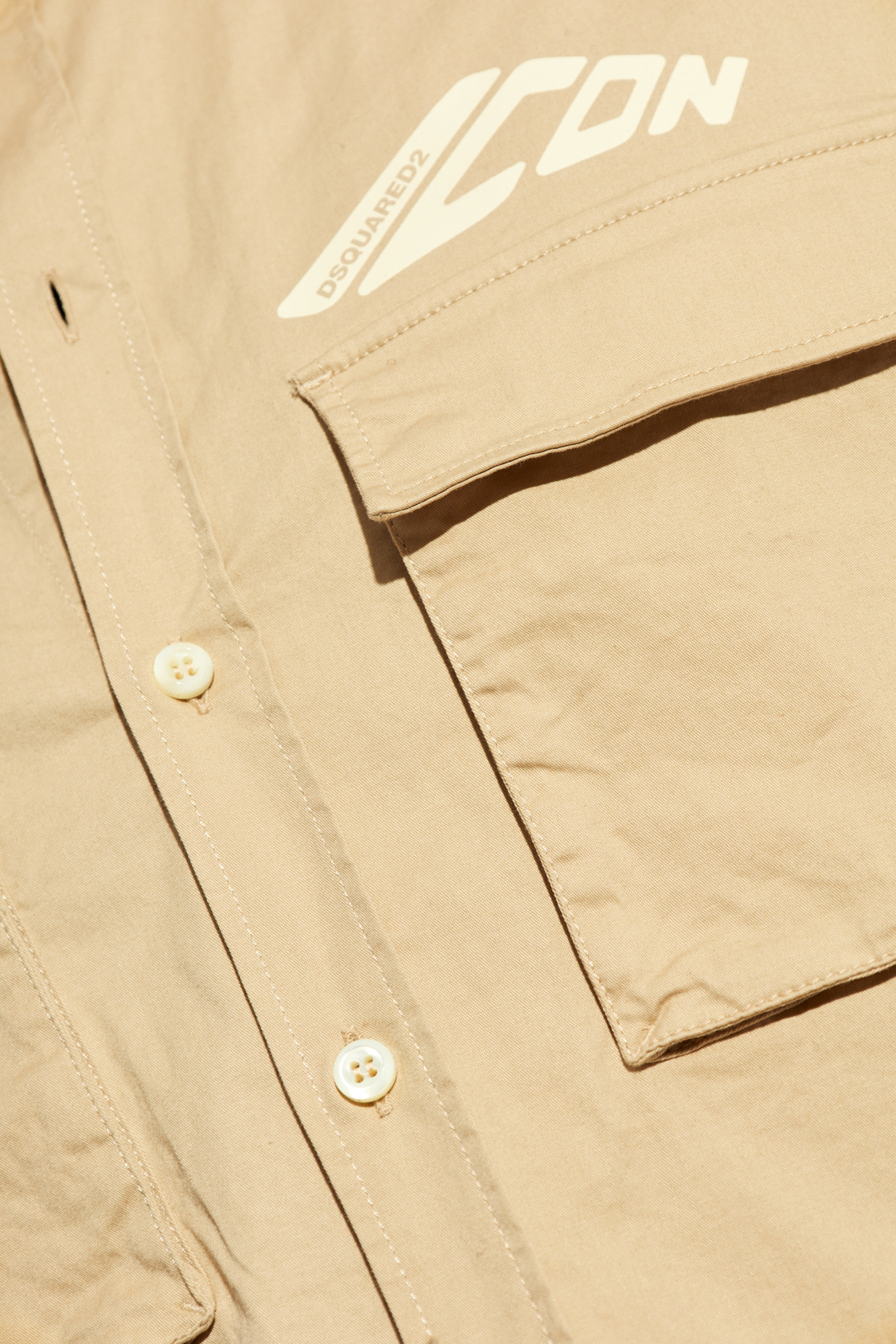 Dsquared2 Beige Icon Dropped Shoulder Shirt In Nude