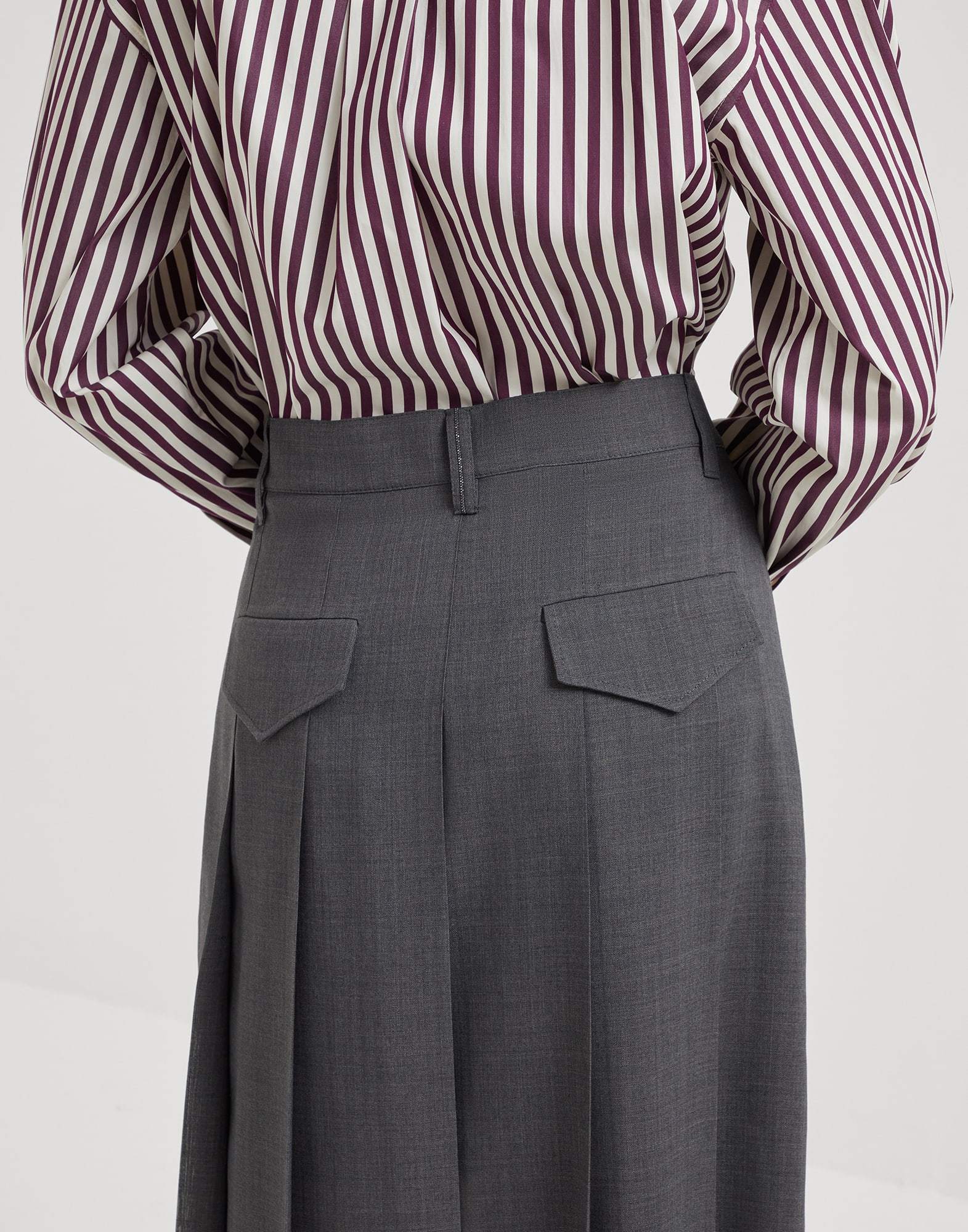 Brunello Cucinelli Wool Skirt In Gray