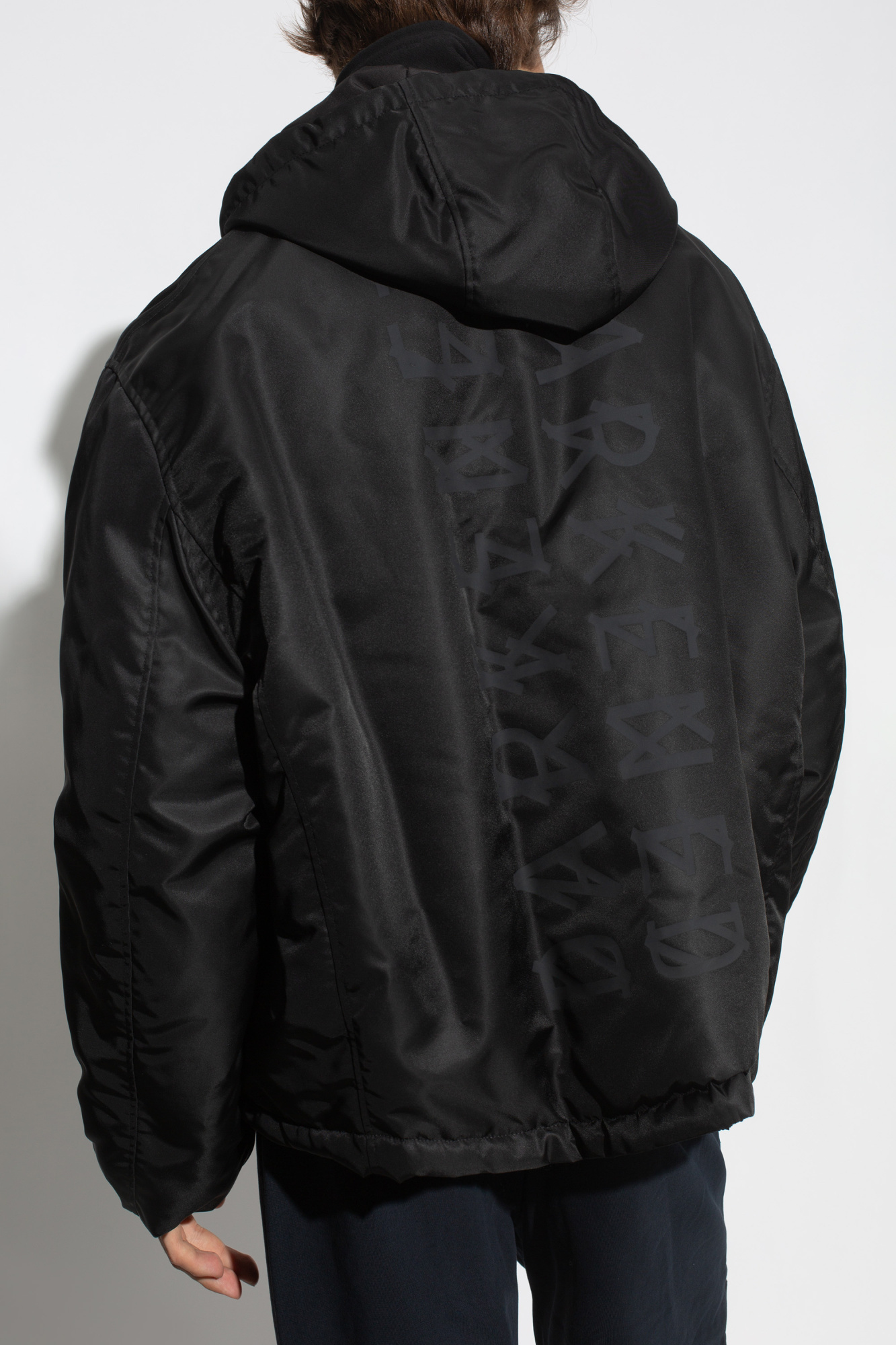 44 Label Group Zip-up Hooded Jacket In Black