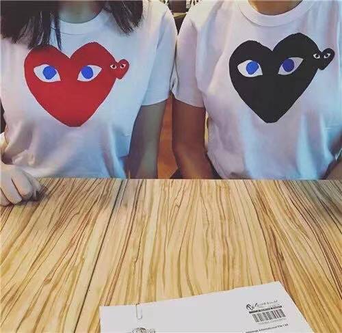Comme Des Garçons Play Graphic Print Crew Neck Short Sleeves T-shirt In White