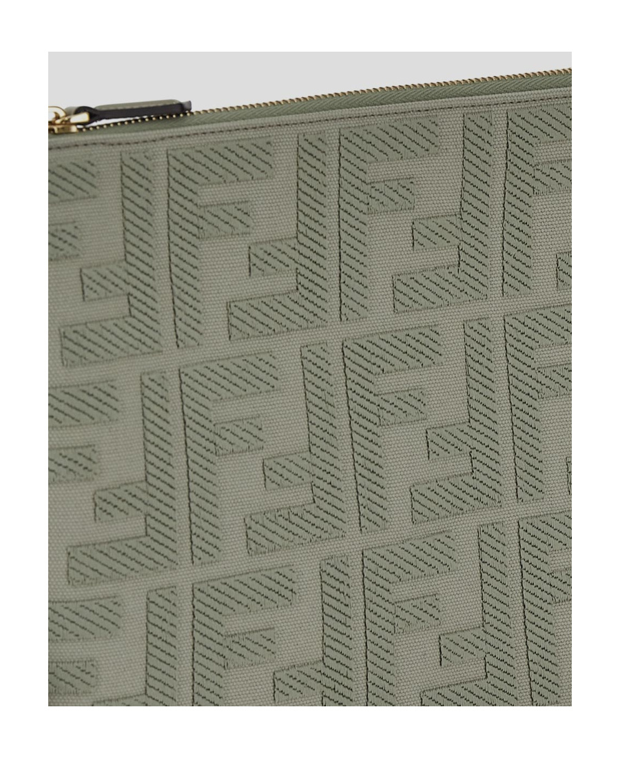 Fendi Flat Ff Handbag In Gray
