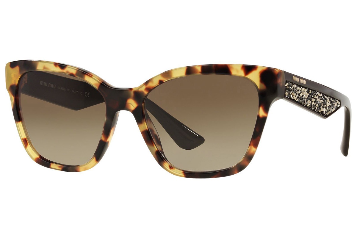 Miu Miu Logo Sunglasses In Brown