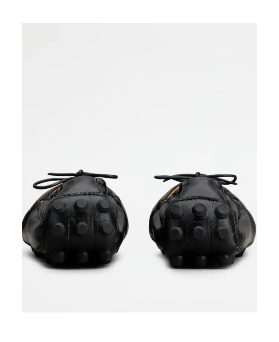 Tod's Gommino Bubble Leather Ballet Flats In Black