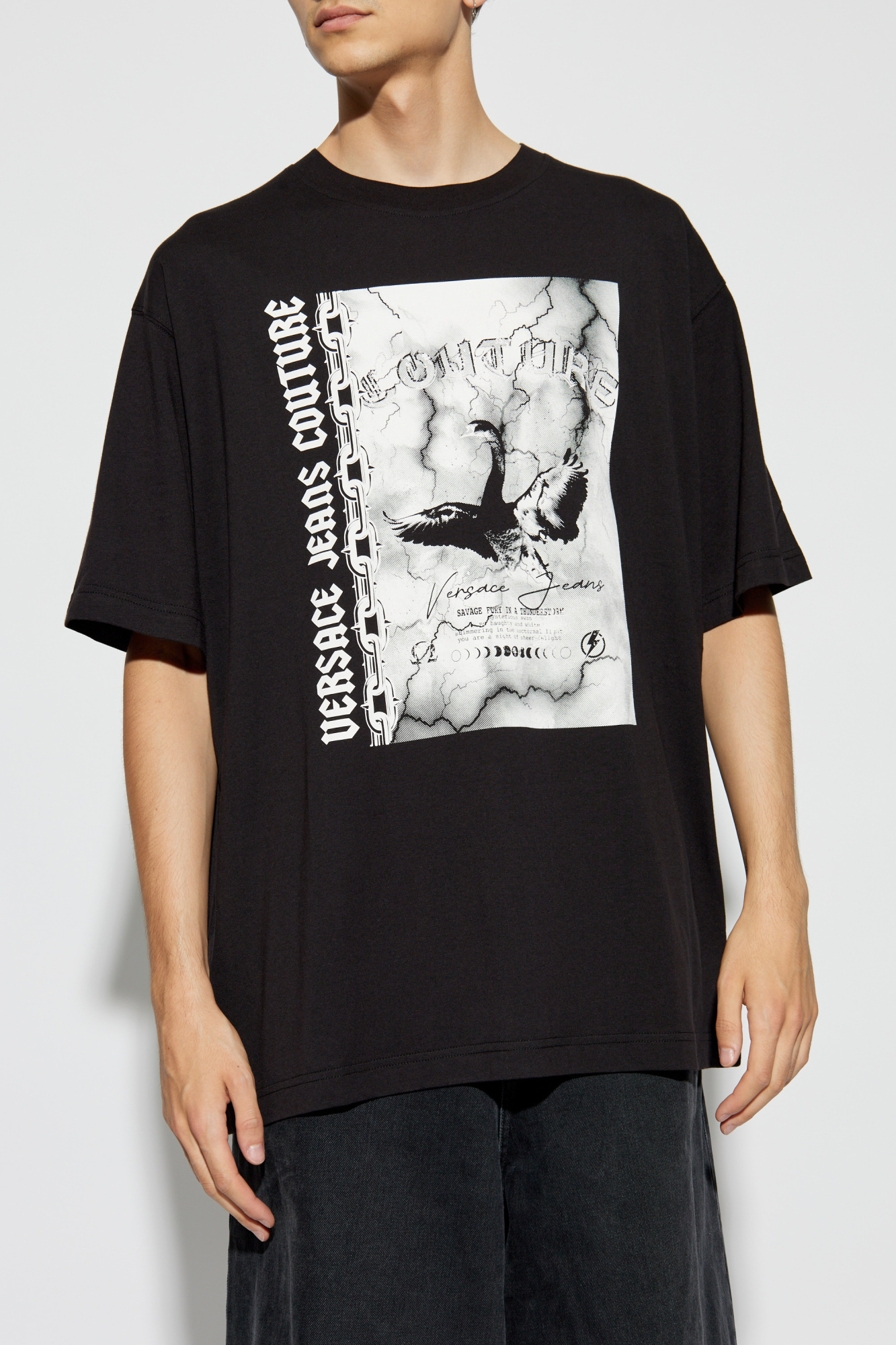 Versace Jeans Short-sleeved T-shirt In Black