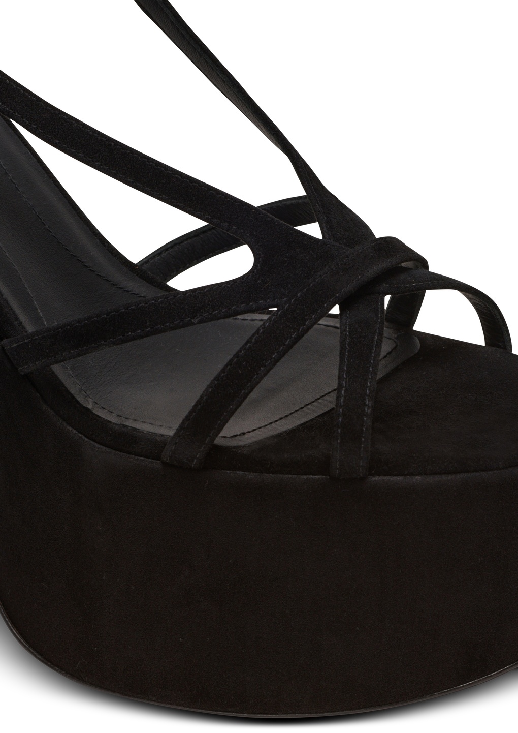 Shop Balmain Cam Suede Platform Sandals In Black