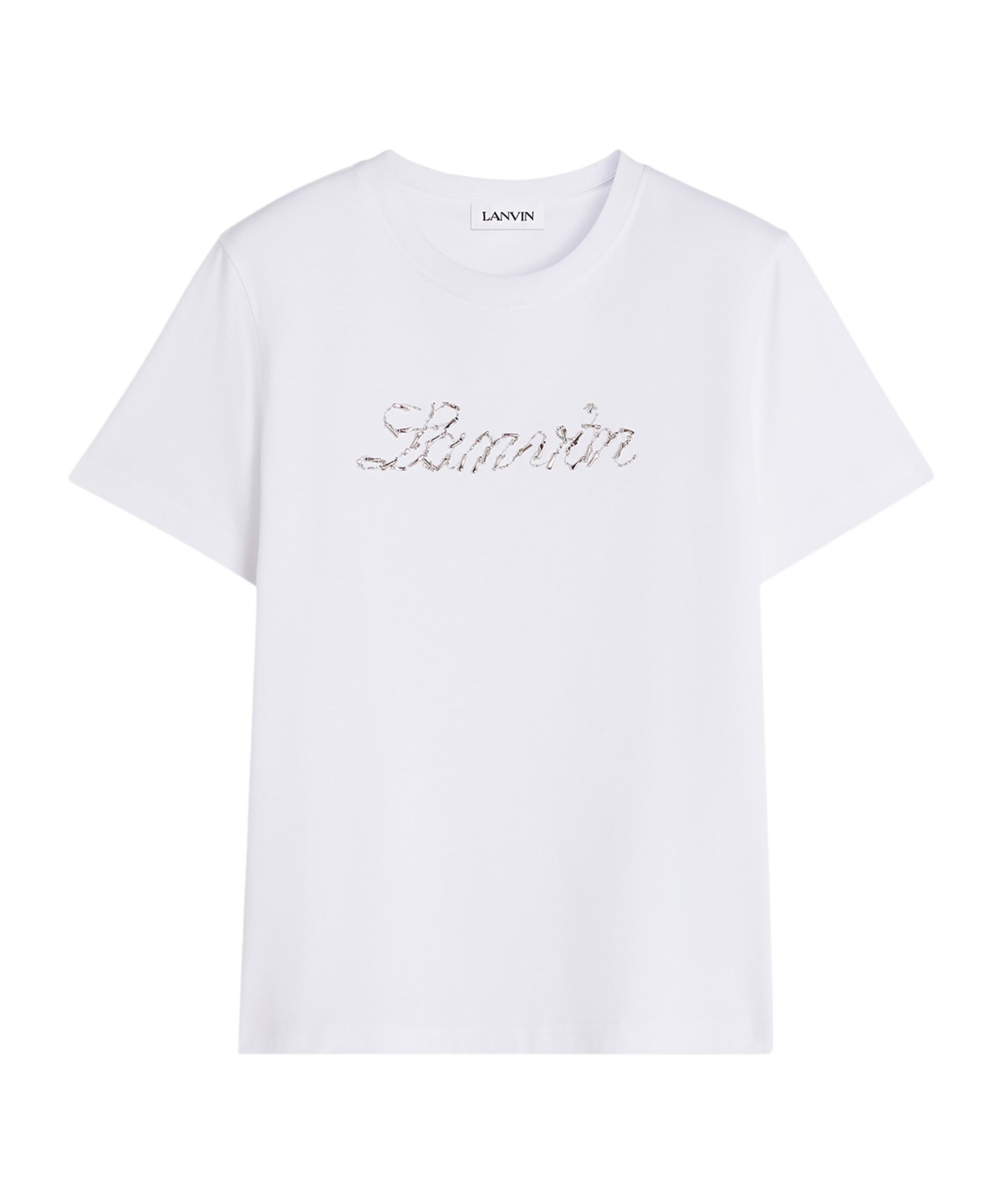 Lanvin Embroidered Script Logo T-shirt In White