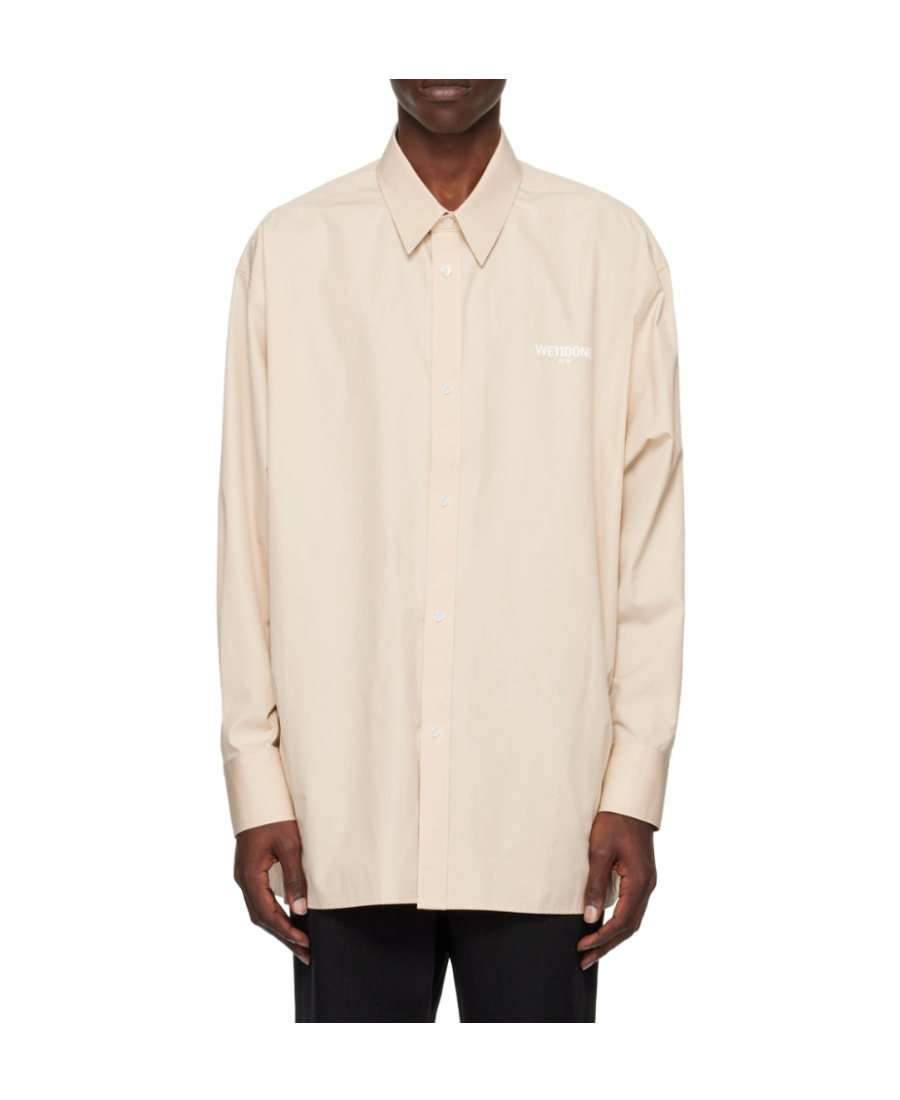 We11 Done Logo Printed Shirt In Nude