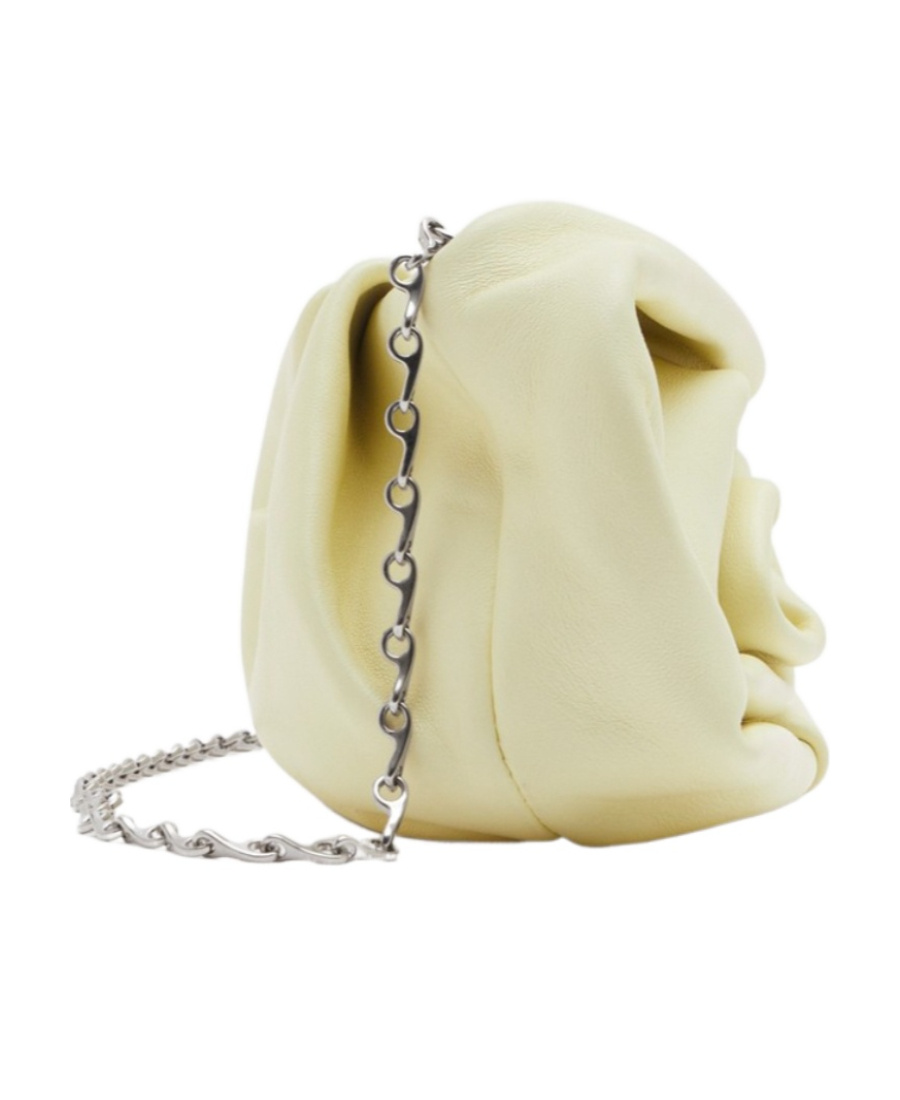 Shop Burberry Rose Chain Leather Clutch Bag In Nude