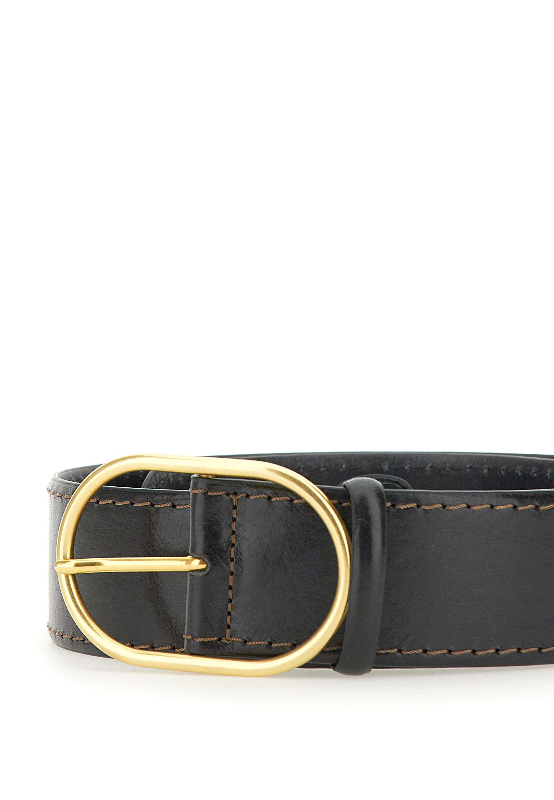 Gianni Chiarini Oval-buckle Leather Belt In Black