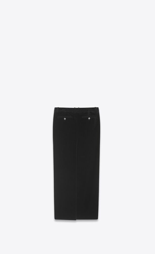 Saint Laurent Long Skirt In Velvet In Black