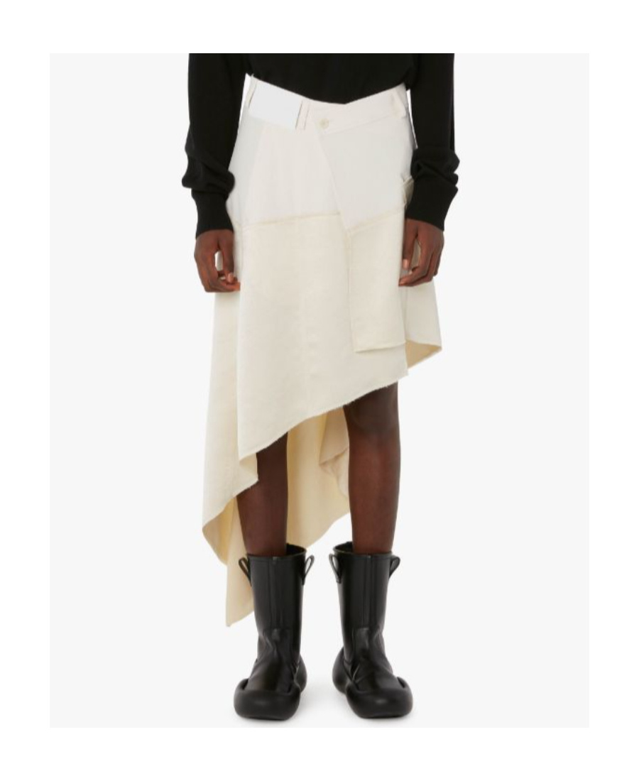 Jw Anderson Asymmetric Midi Skirt In Nude