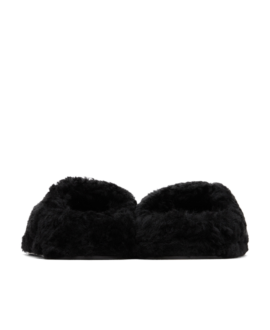 JIL SANDER CROSSOVER-STRAP SHEARLING SLIDES