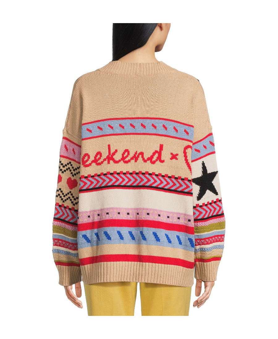 Weekend Max Mara V-neck Knitted Sweater In Nude